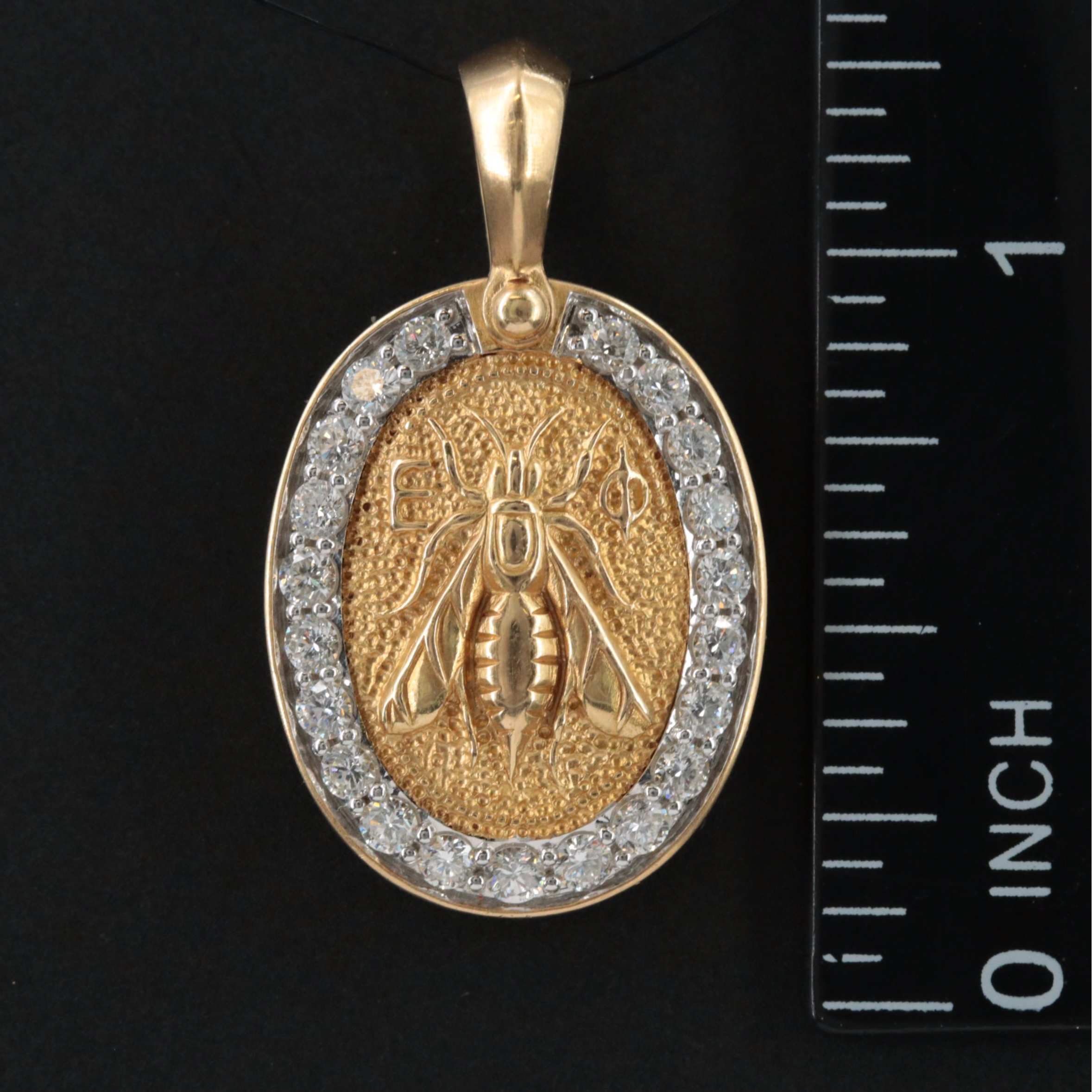 David Yurman Petrvs Bee 18K 0.68 CTW Diamond Amulet Pendant