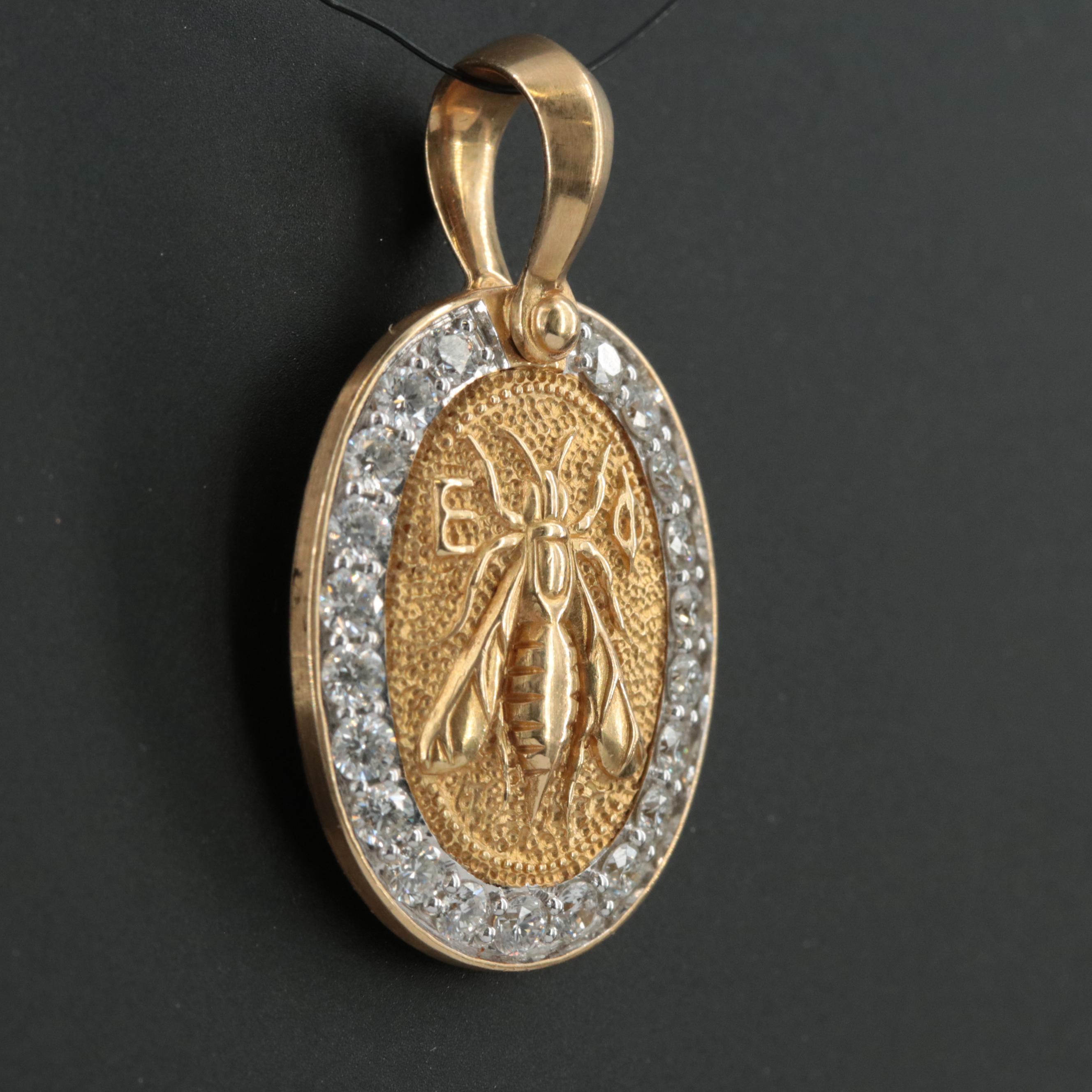 David Yurman Petrvs Bee 18K 0.68 CTW Diamond Amulet Pendant