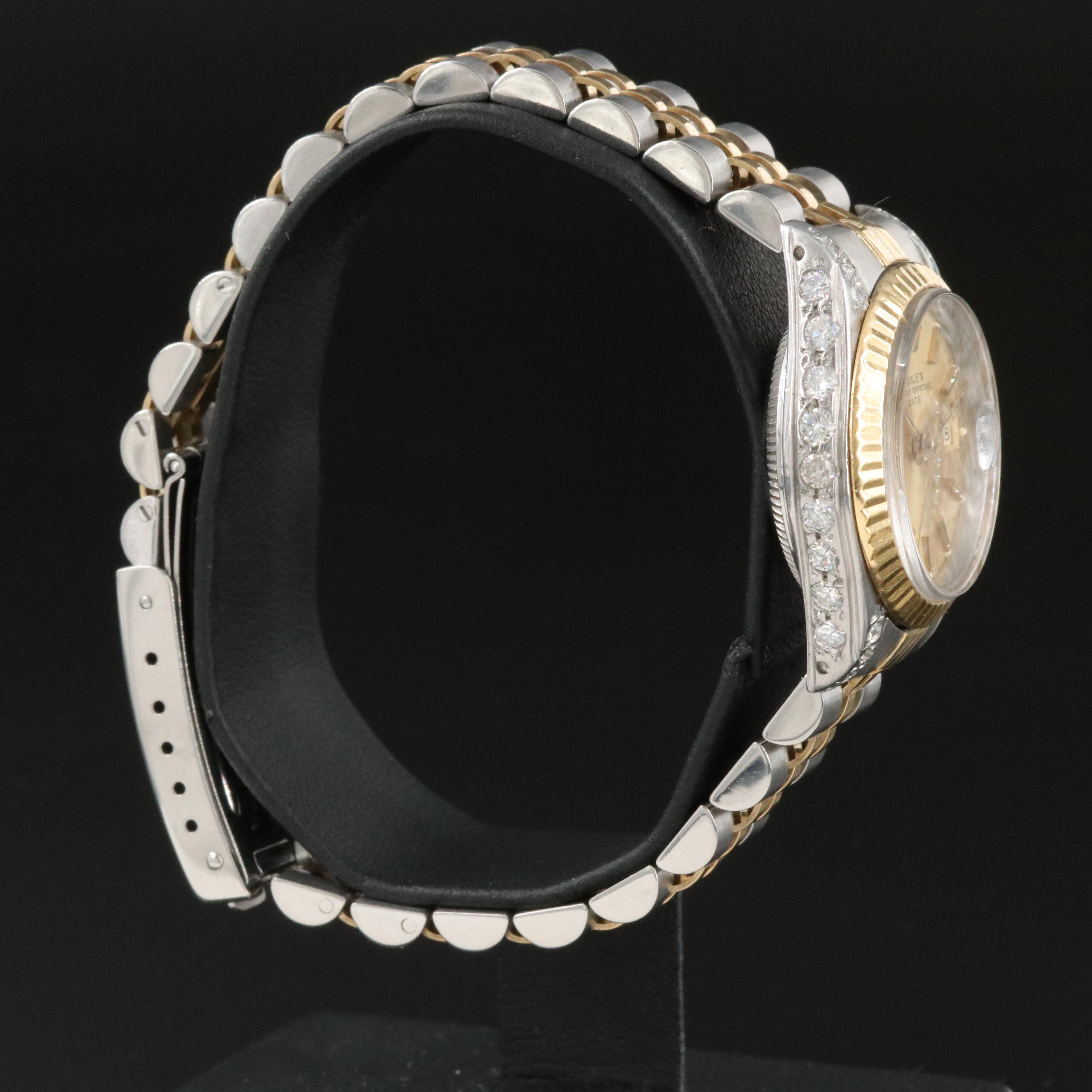 1984 Rolex Oyster Perpetual Date Custom 1.10 CTW Diamond Watch