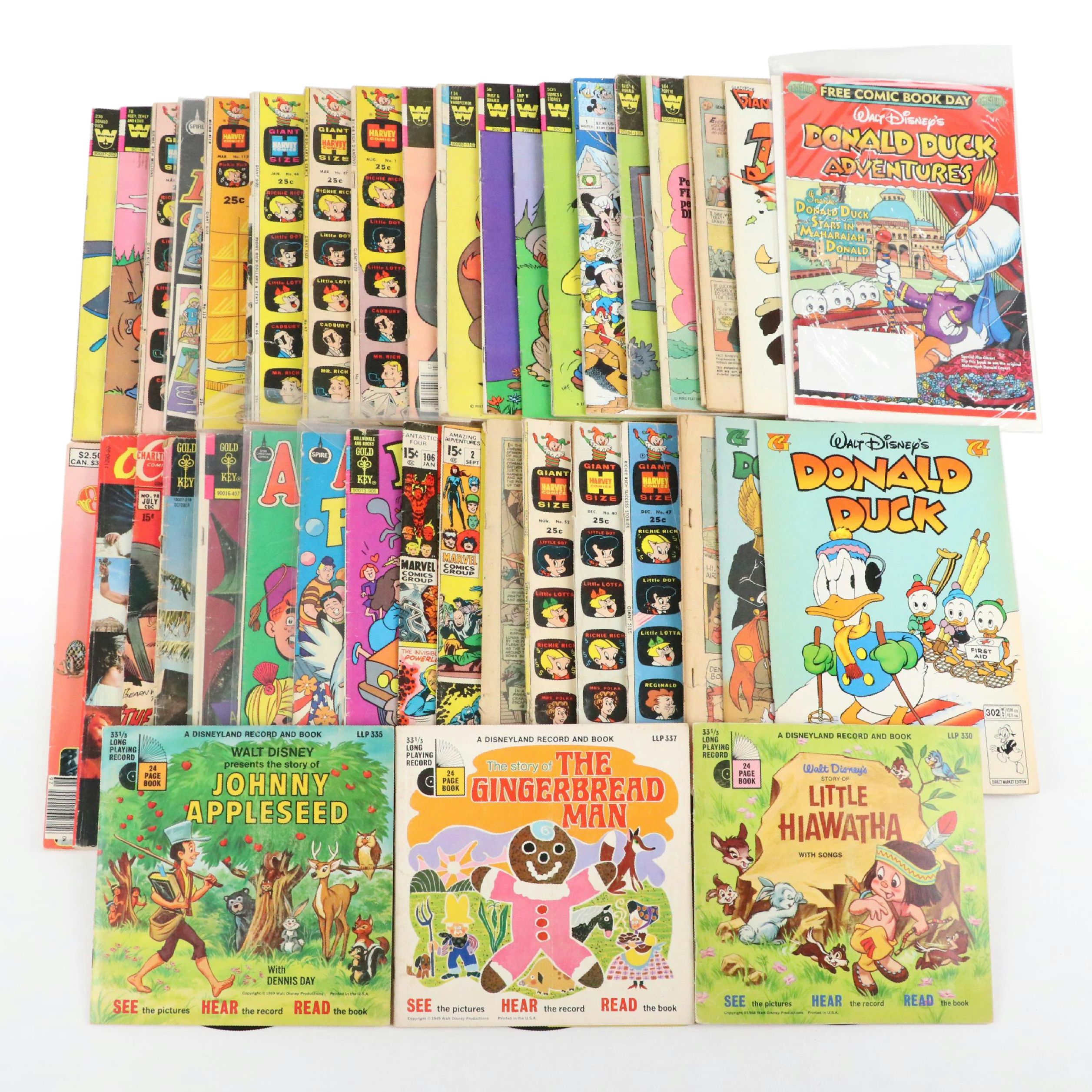 Walt Disney "Johnny Appleseed" Book with Record and More Children's Books