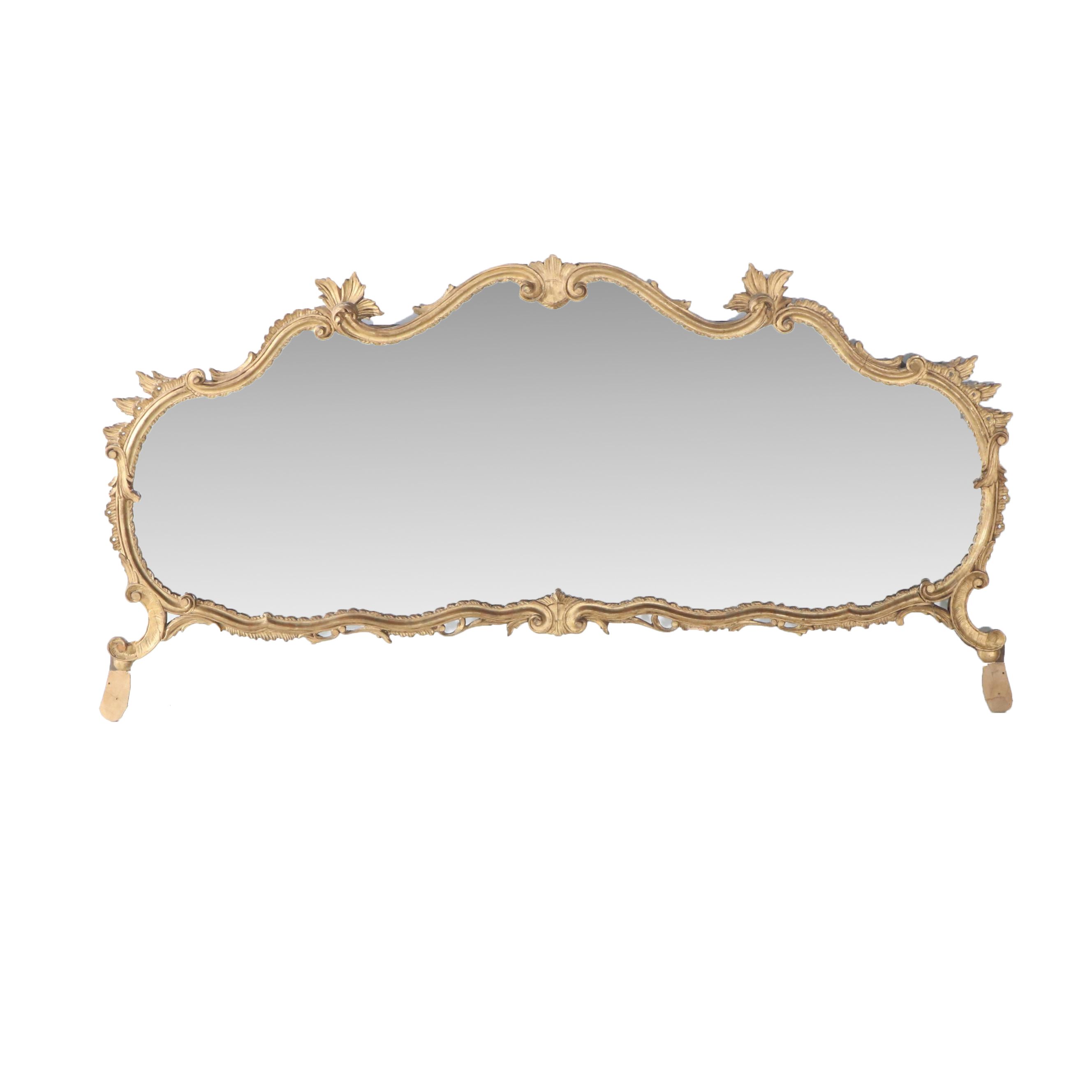 Overmantle Giltwood Mirror, Antique