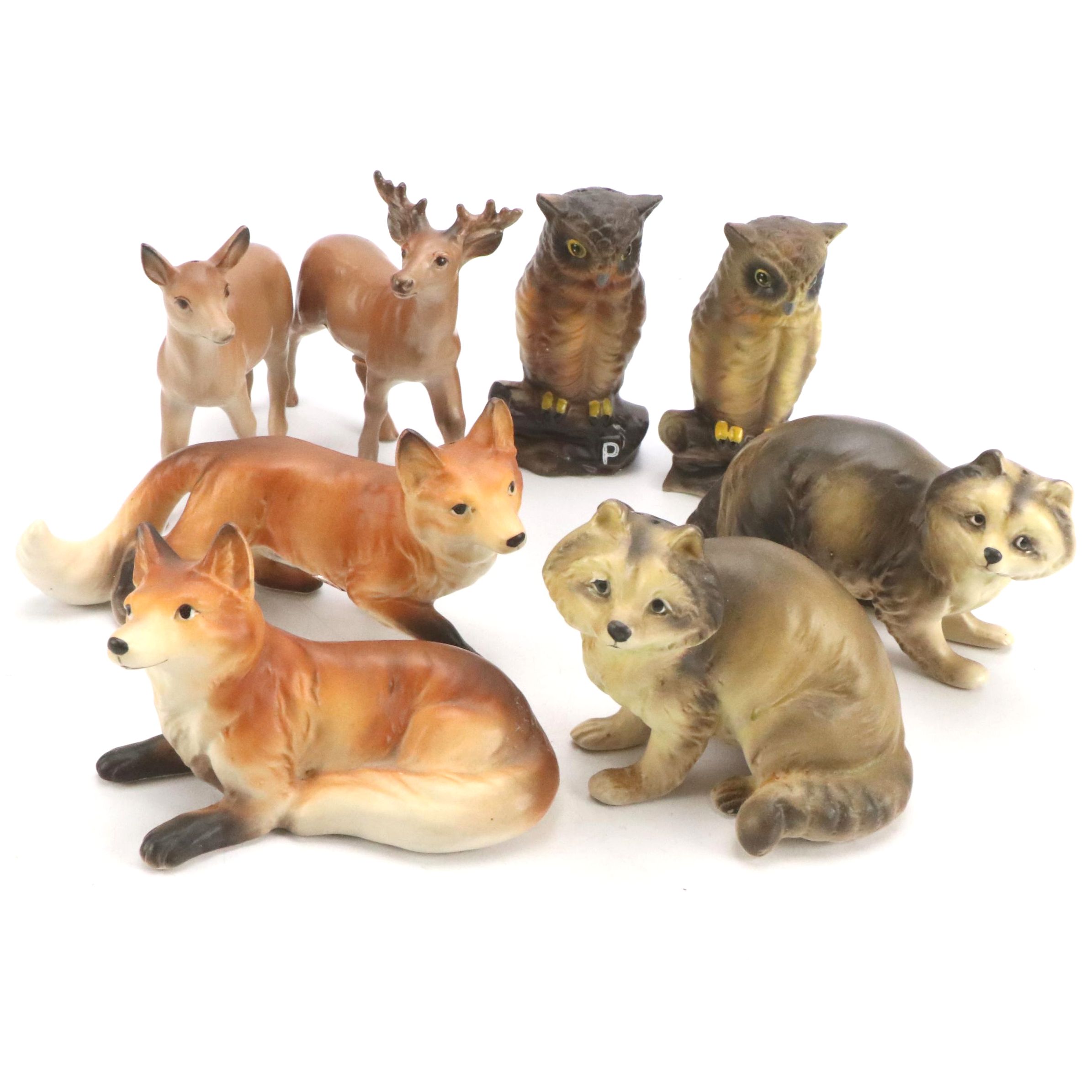 Japanese Import Woodland Animal Shakers by Inarco, Enesco and Victoria Ceramics