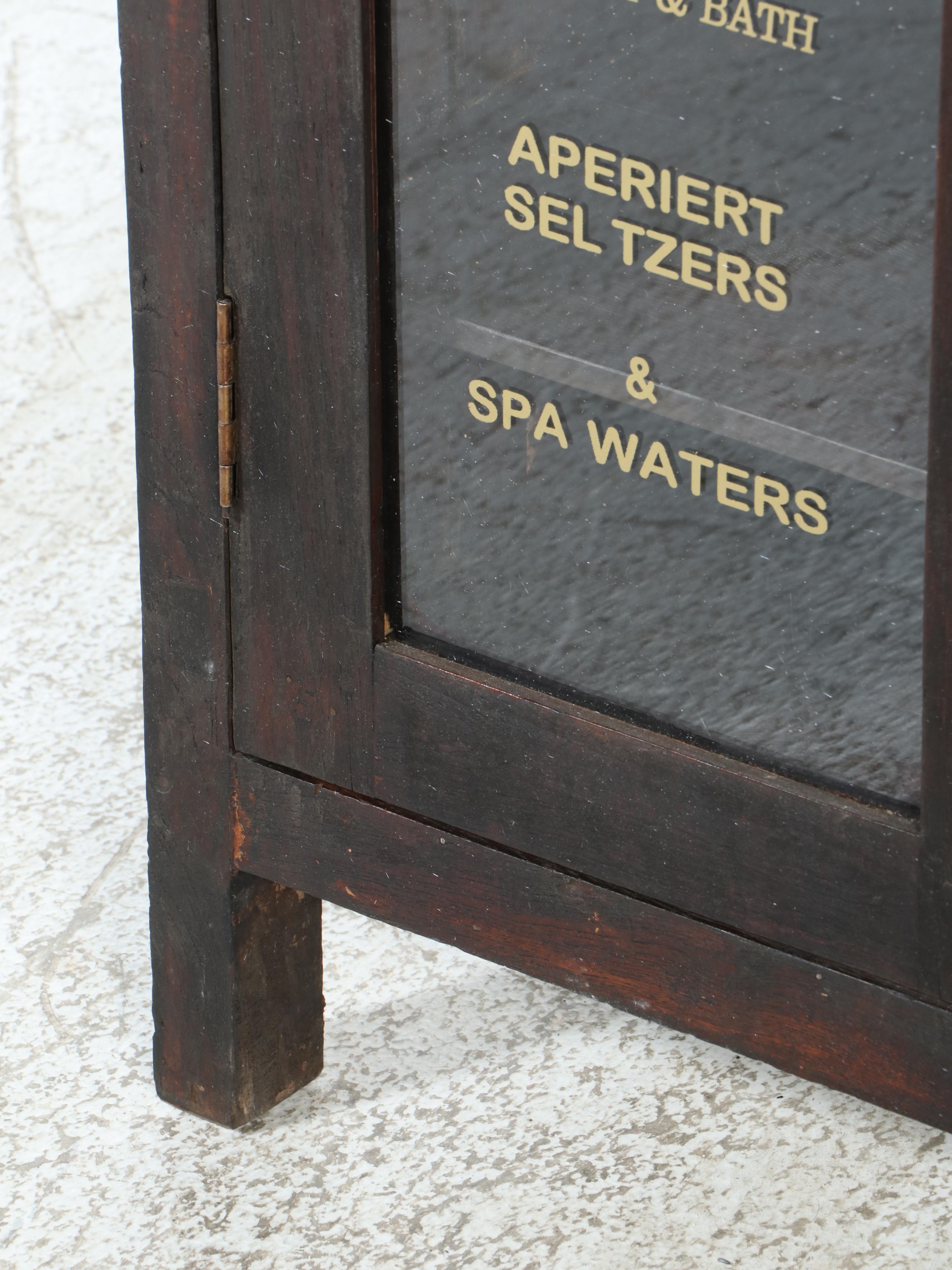 Primitive Style Teak and Glass Pharmacy Cabinet