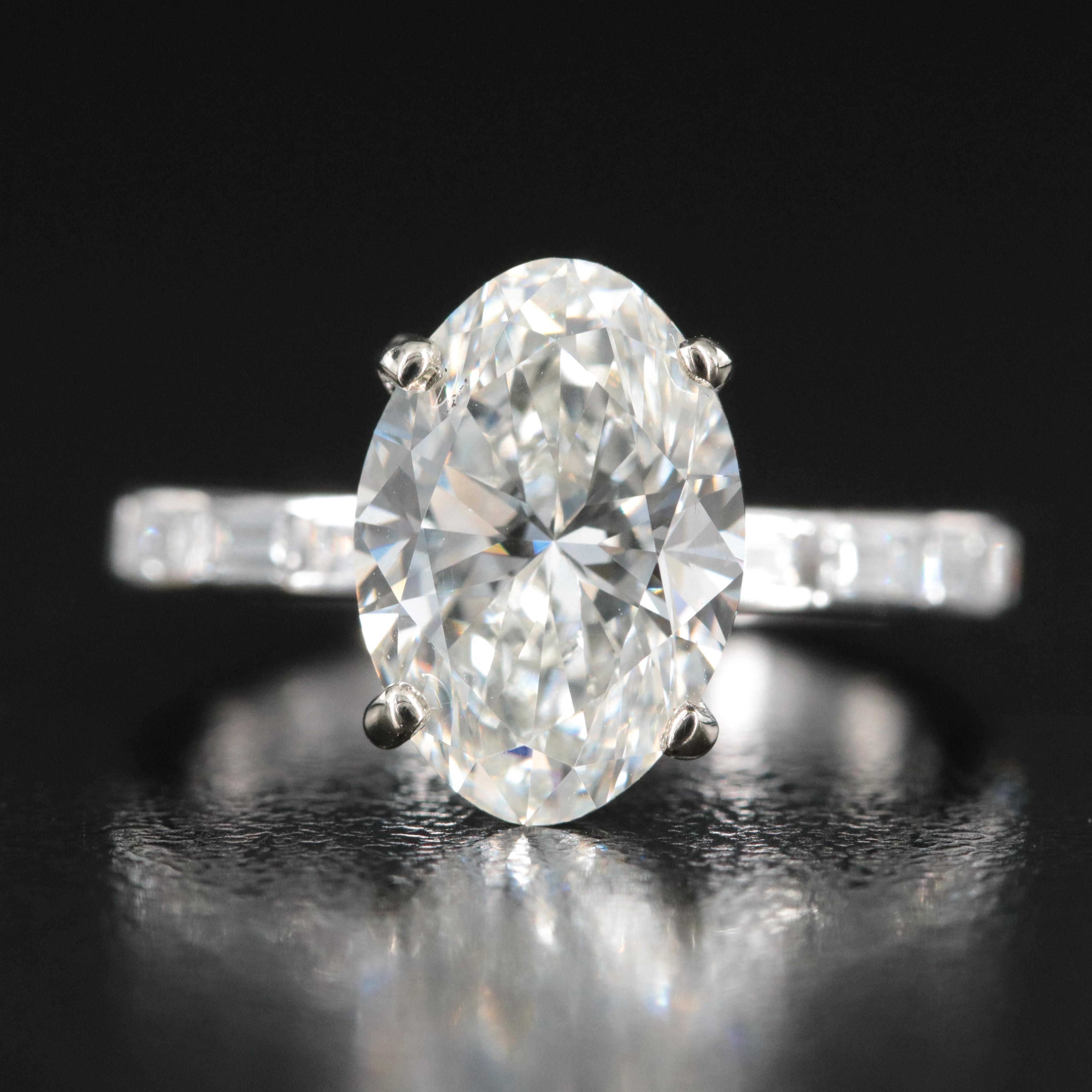 14KT 3.90 CTW Lab Grown Diamond Ring with IGI Report