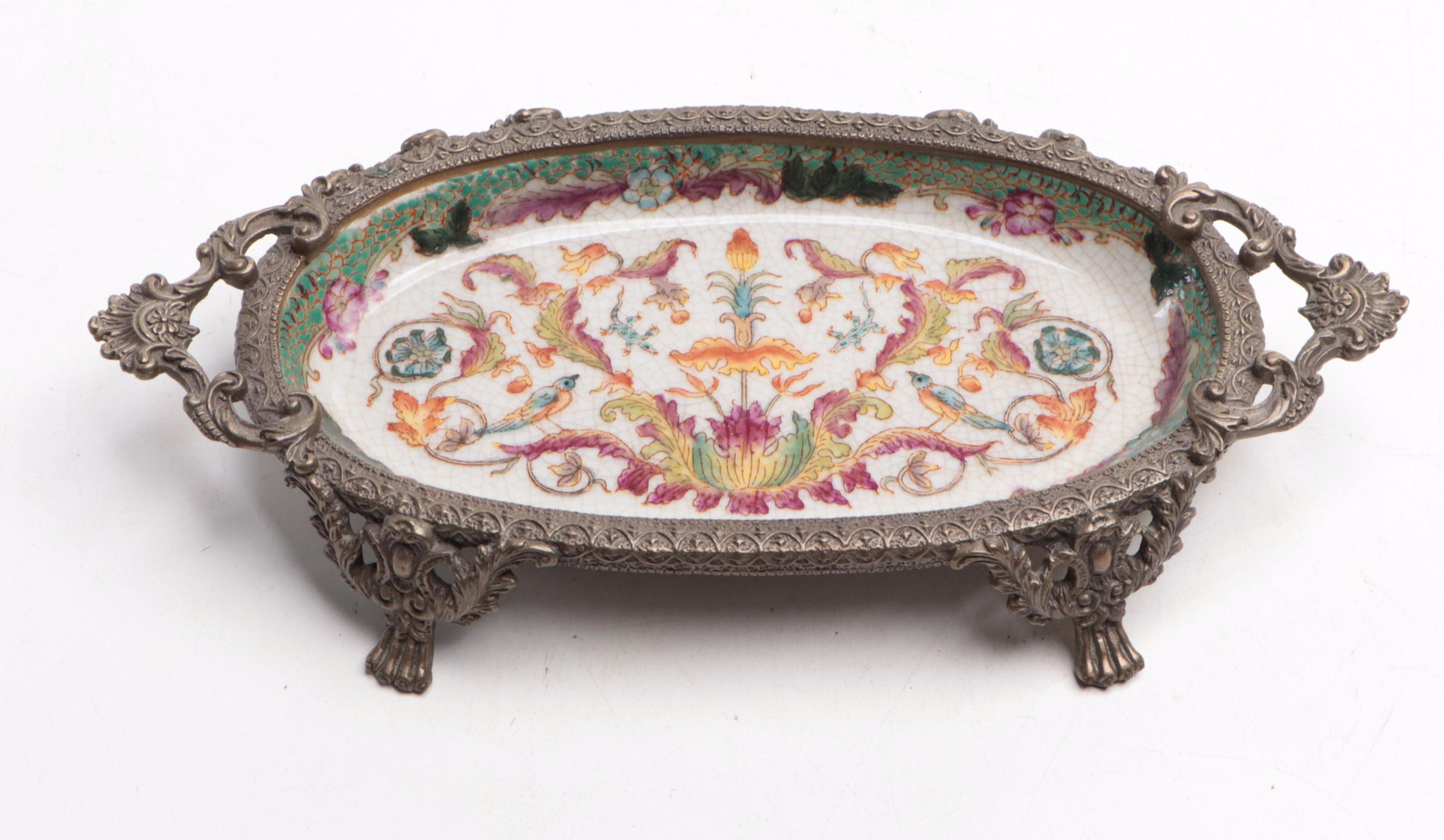 Indian Soapstone Box with Stone & Mother-Of-Pearl Inlay, More Table Accessories