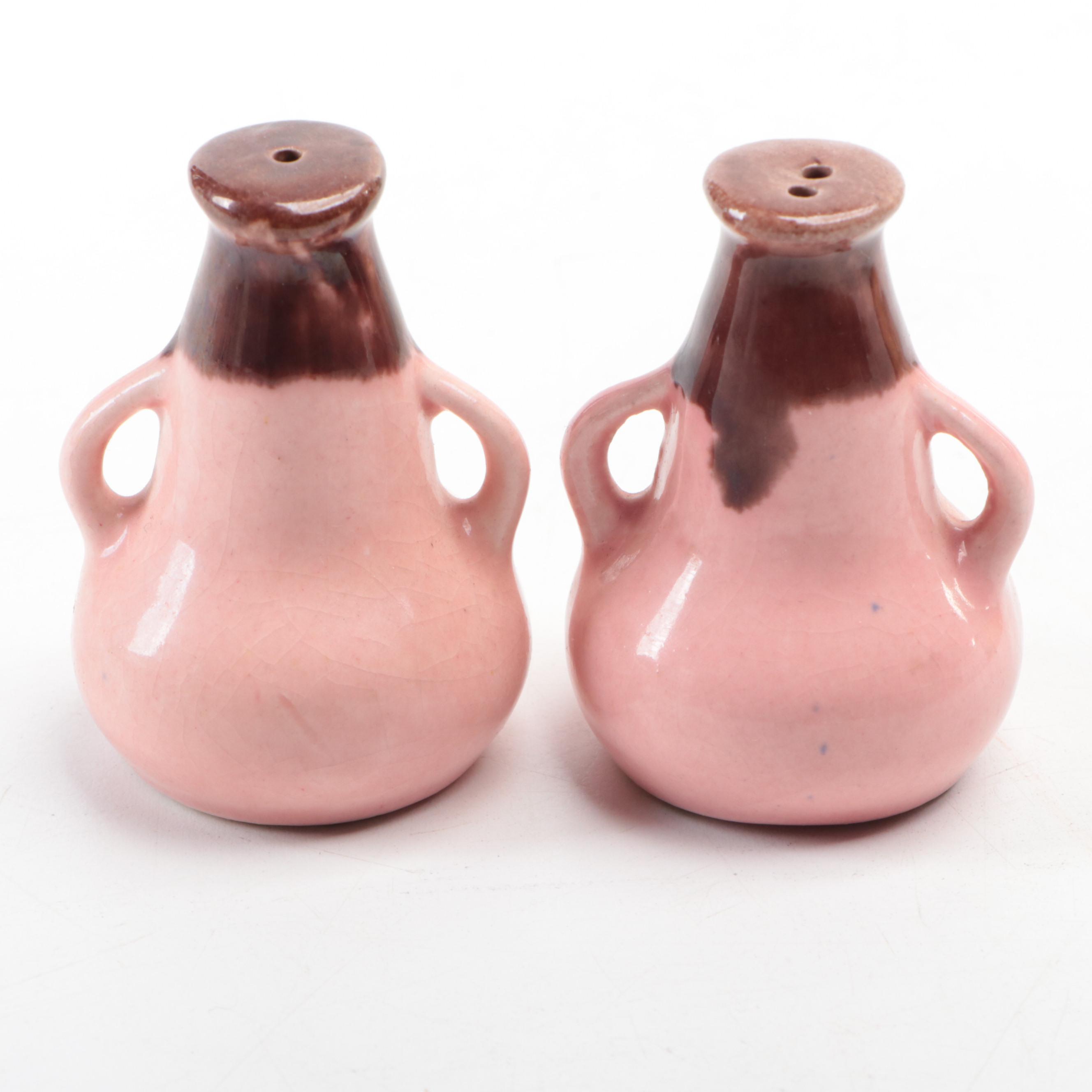 Mid Century Modern White and Color Block Ceramic Shaker Sets