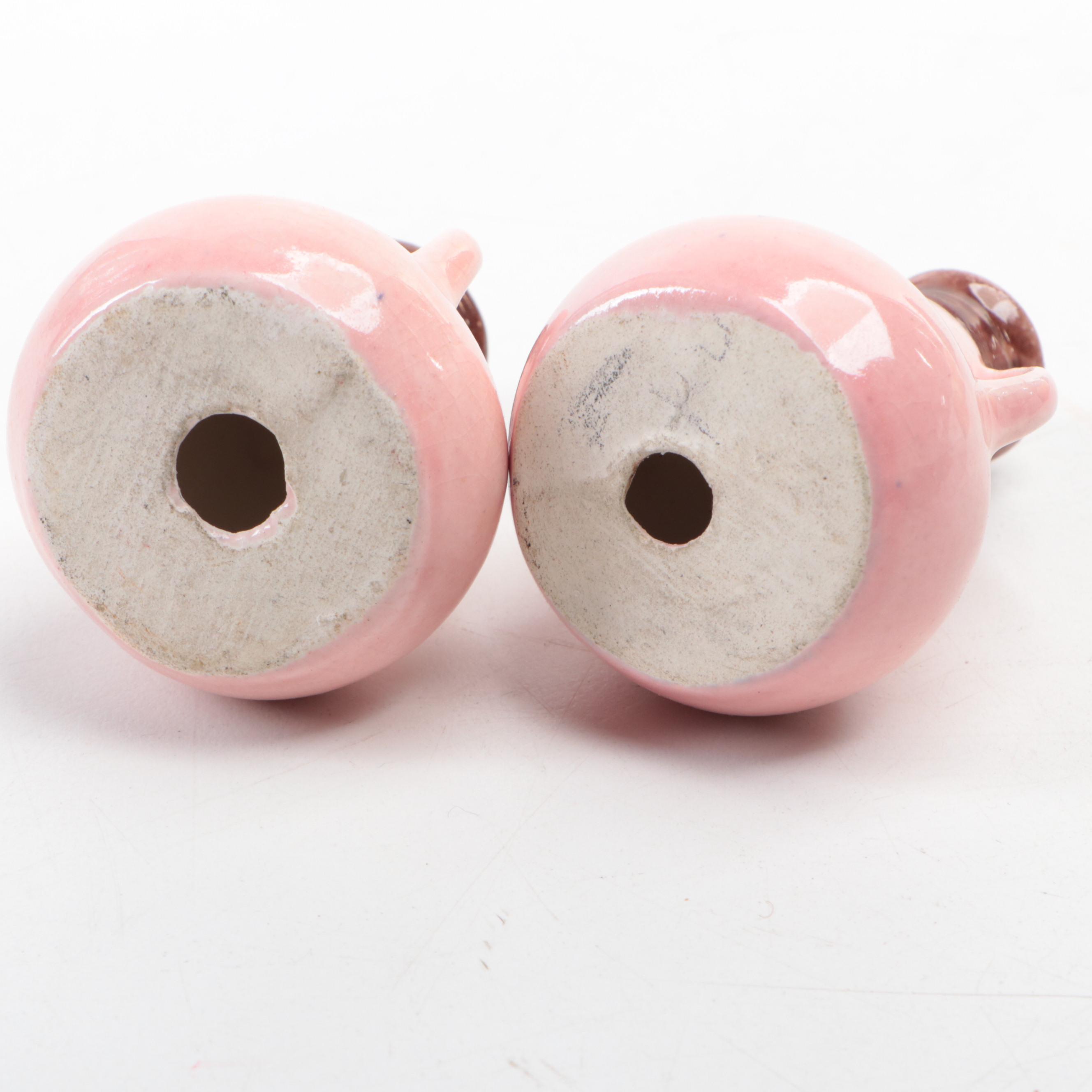 Mid Century Modern White and Color Block Ceramic Shaker Sets