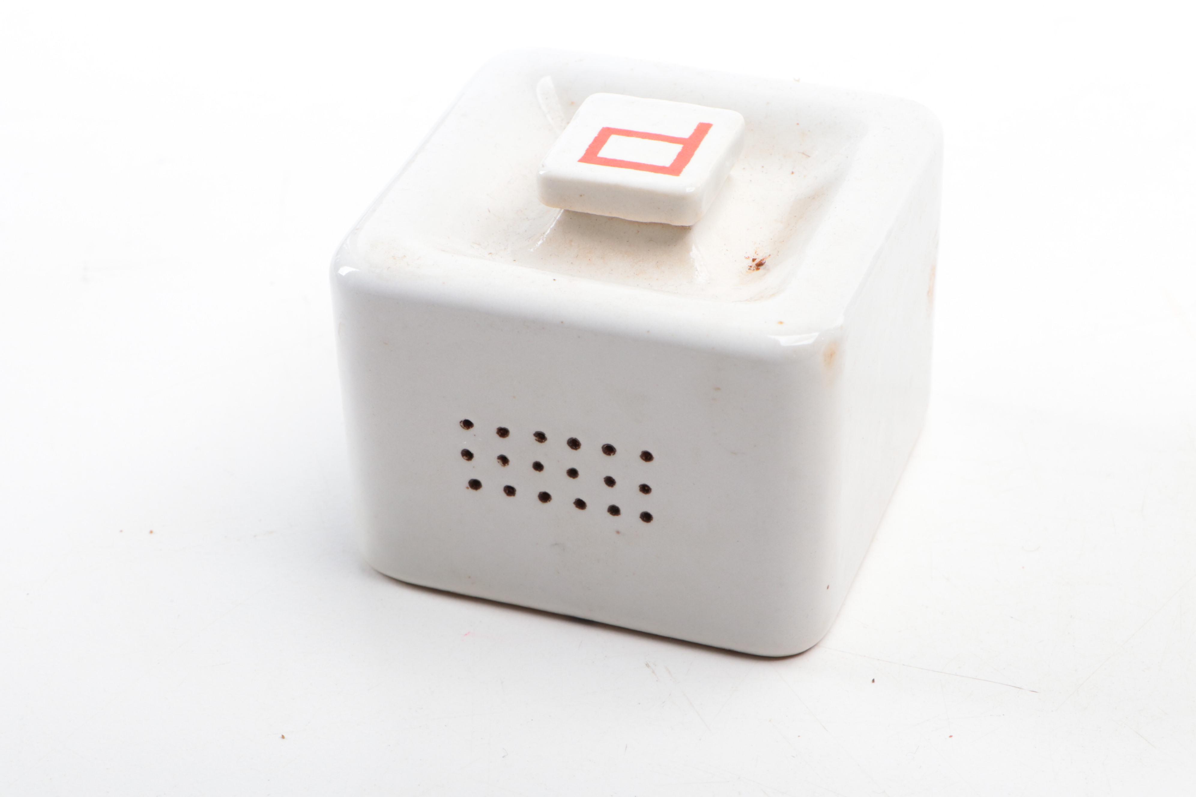 Mid Century Modern White and Color Block Ceramic Shaker Sets