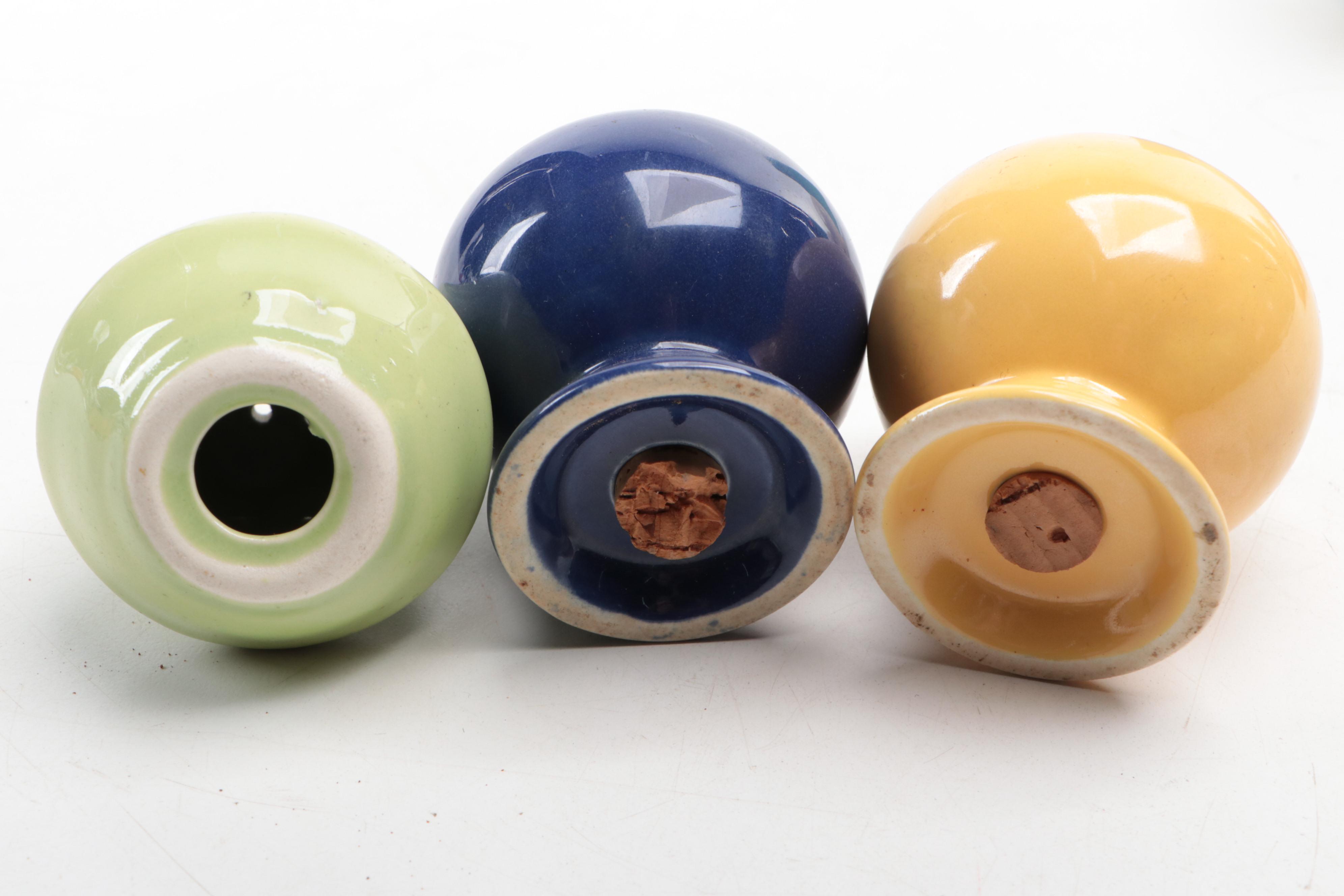 Mid Century Modern White and Color Block Ceramic Shaker Sets