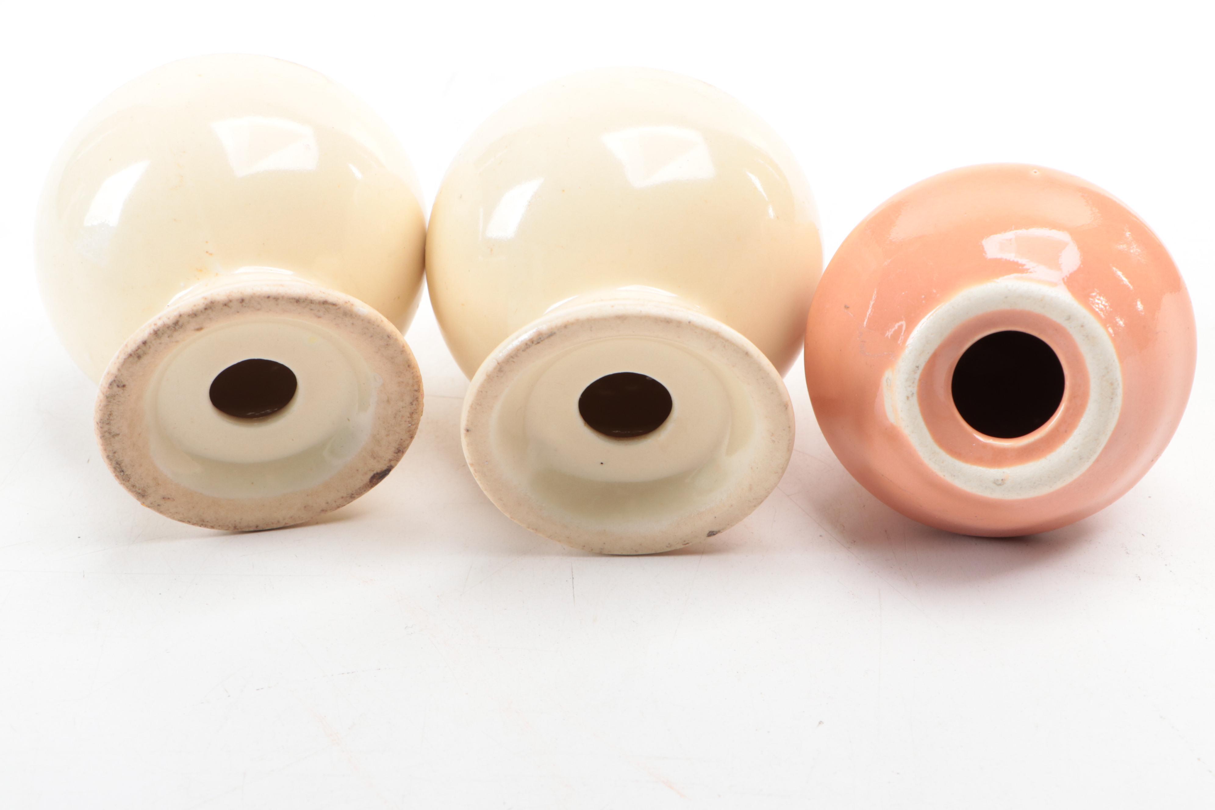 Mid Century Modern White and Color Block Ceramic Shaker Sets