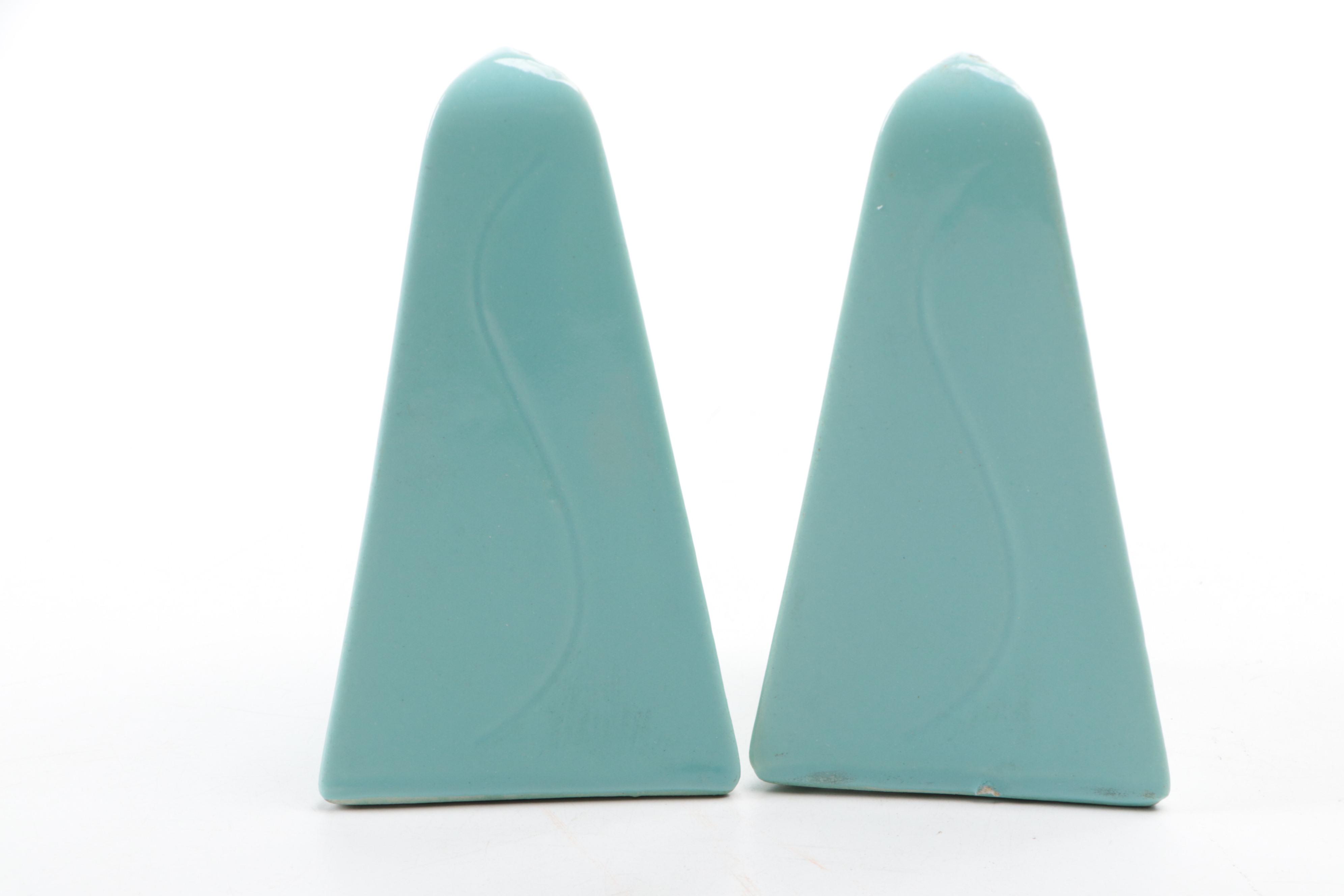 Mid Century Modern White and Color Block Ceramic Shaker Sets