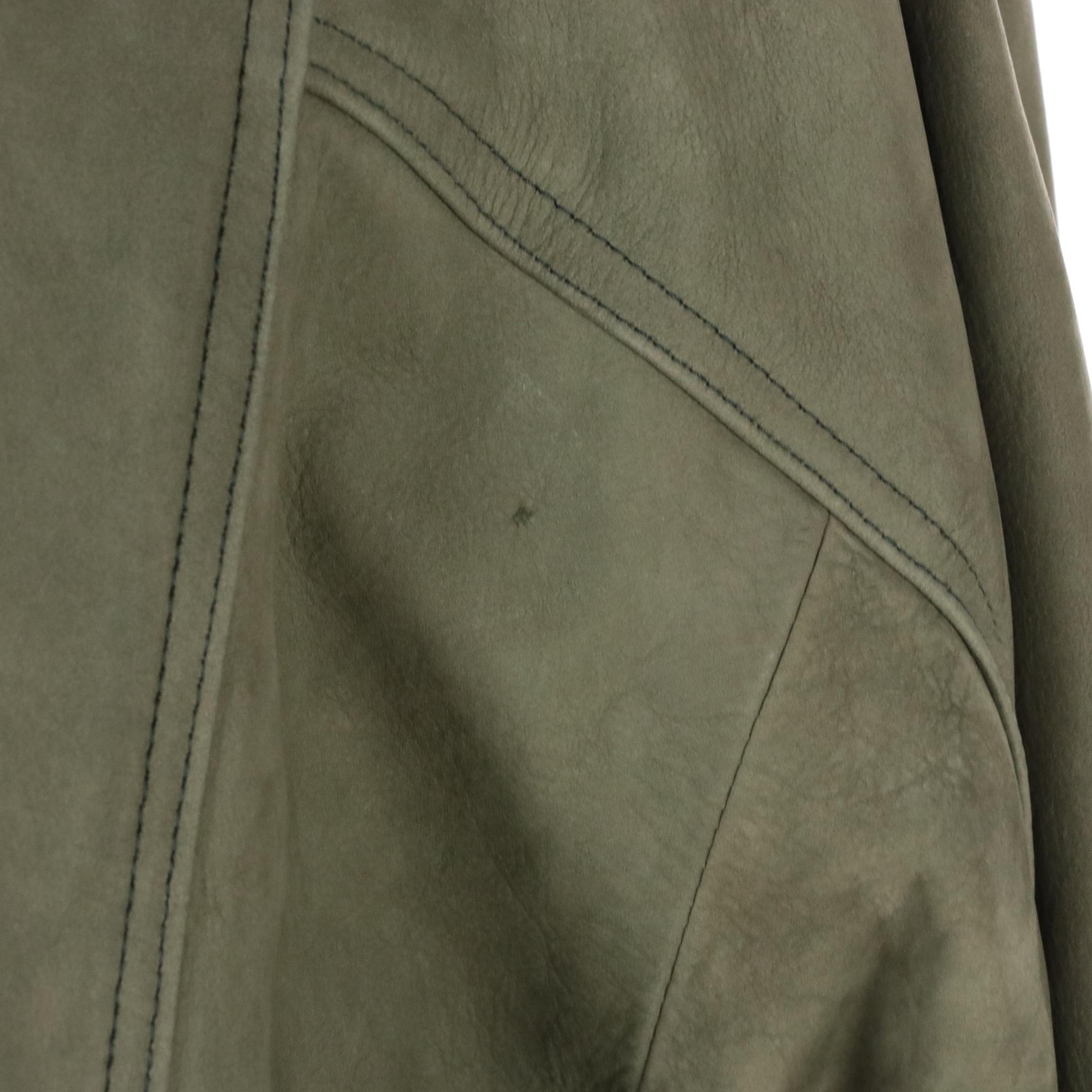 Men's A-Pro-Peaux Kasha Olive Green Leather Jacket with Tag