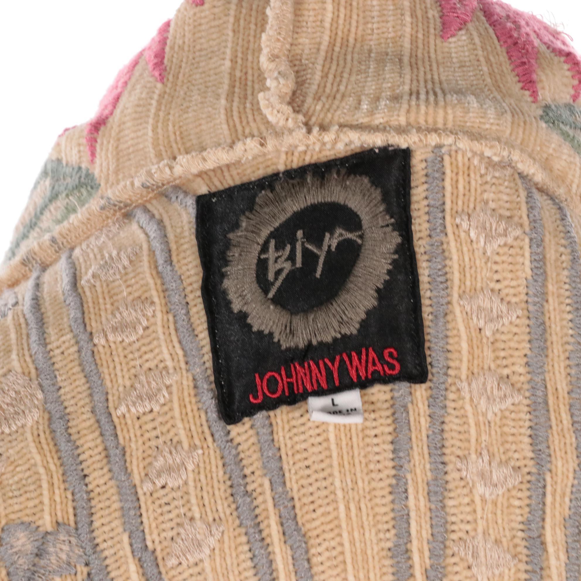 Johnny Was Floral Embroidered Chenille Knit Hooded Mid-Length Sweater