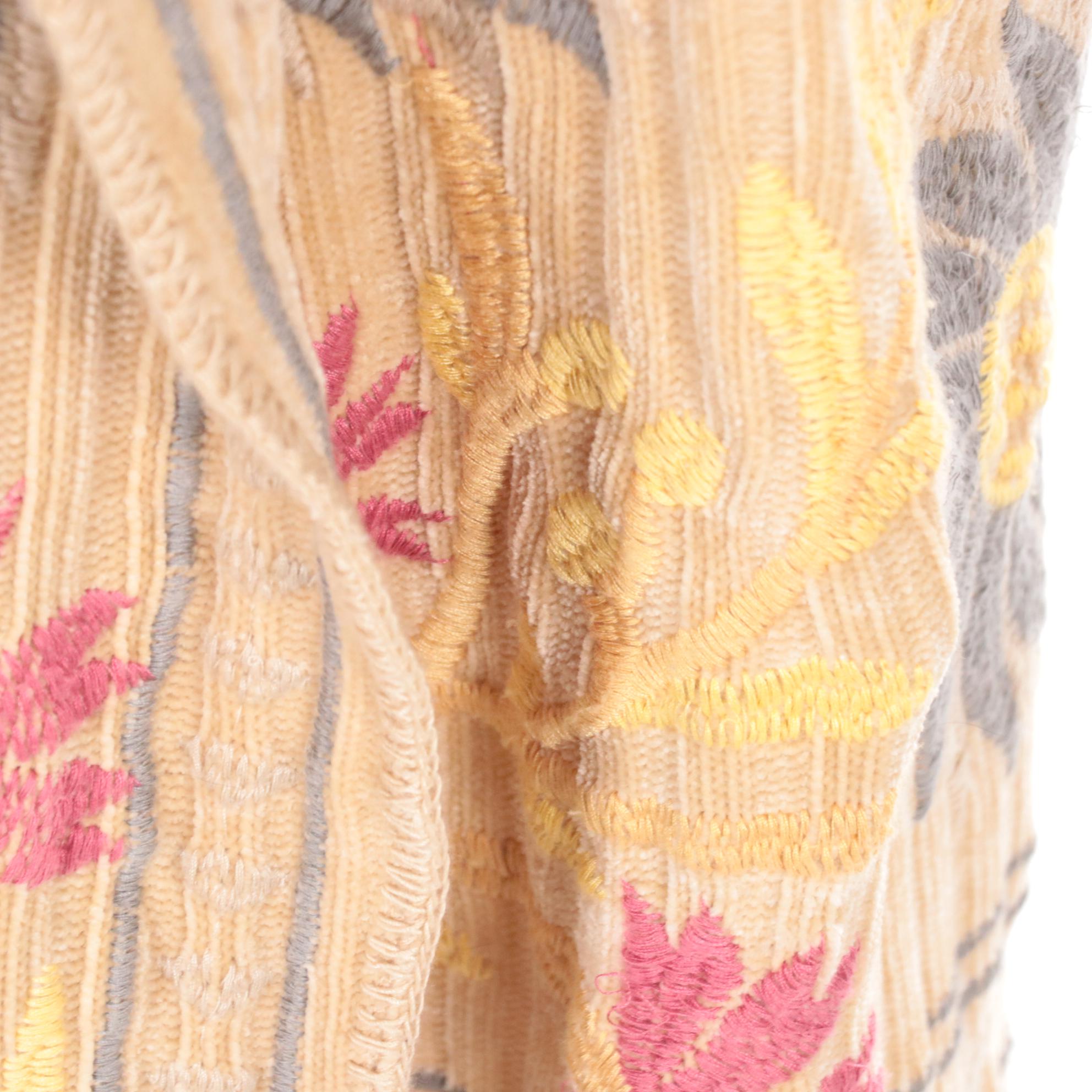 Johnny Was Floral Embroidered Chenille Knit Hooded Mid-Length Sweater