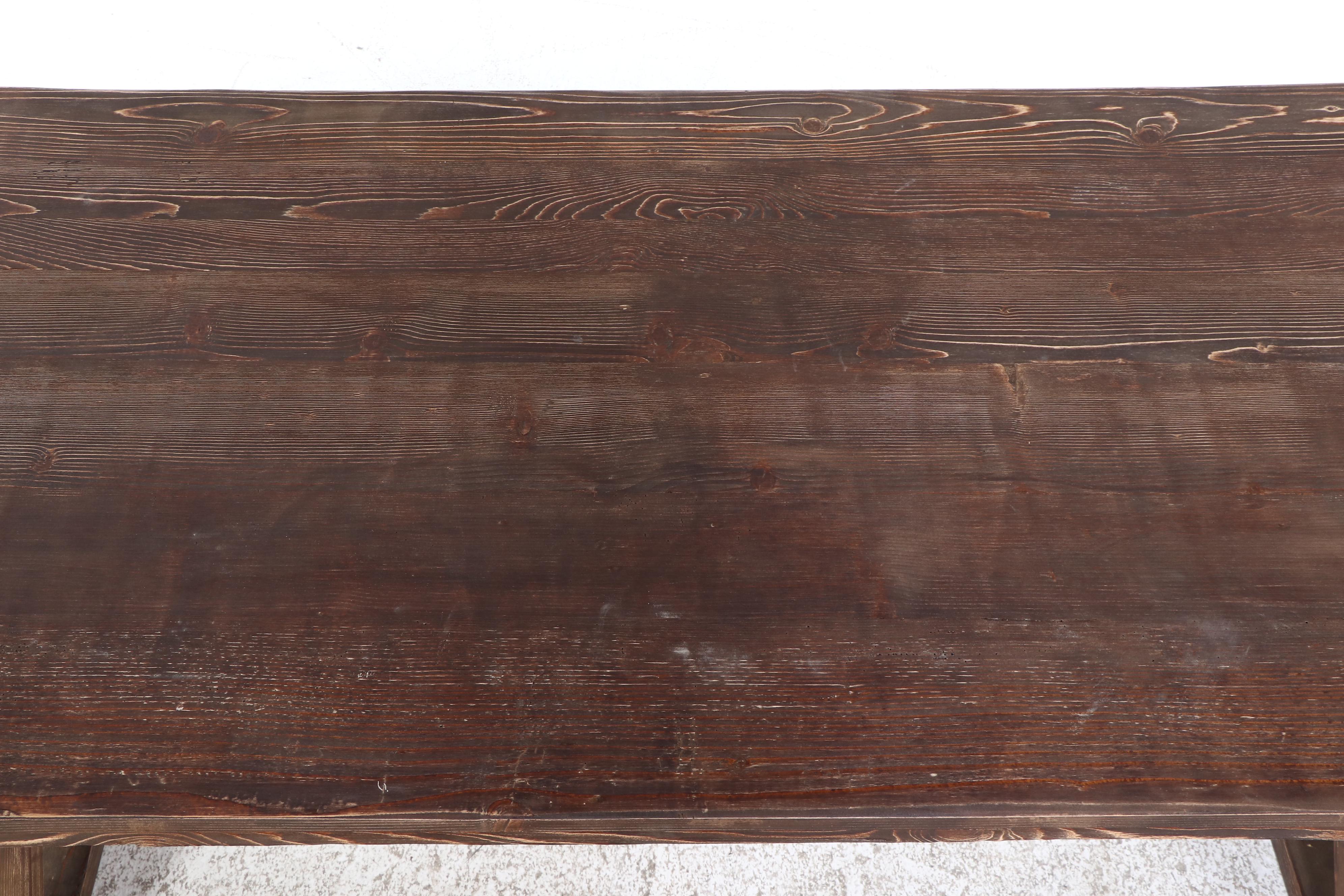 Rustic Style Contemporary Oak Farm Trestle Table