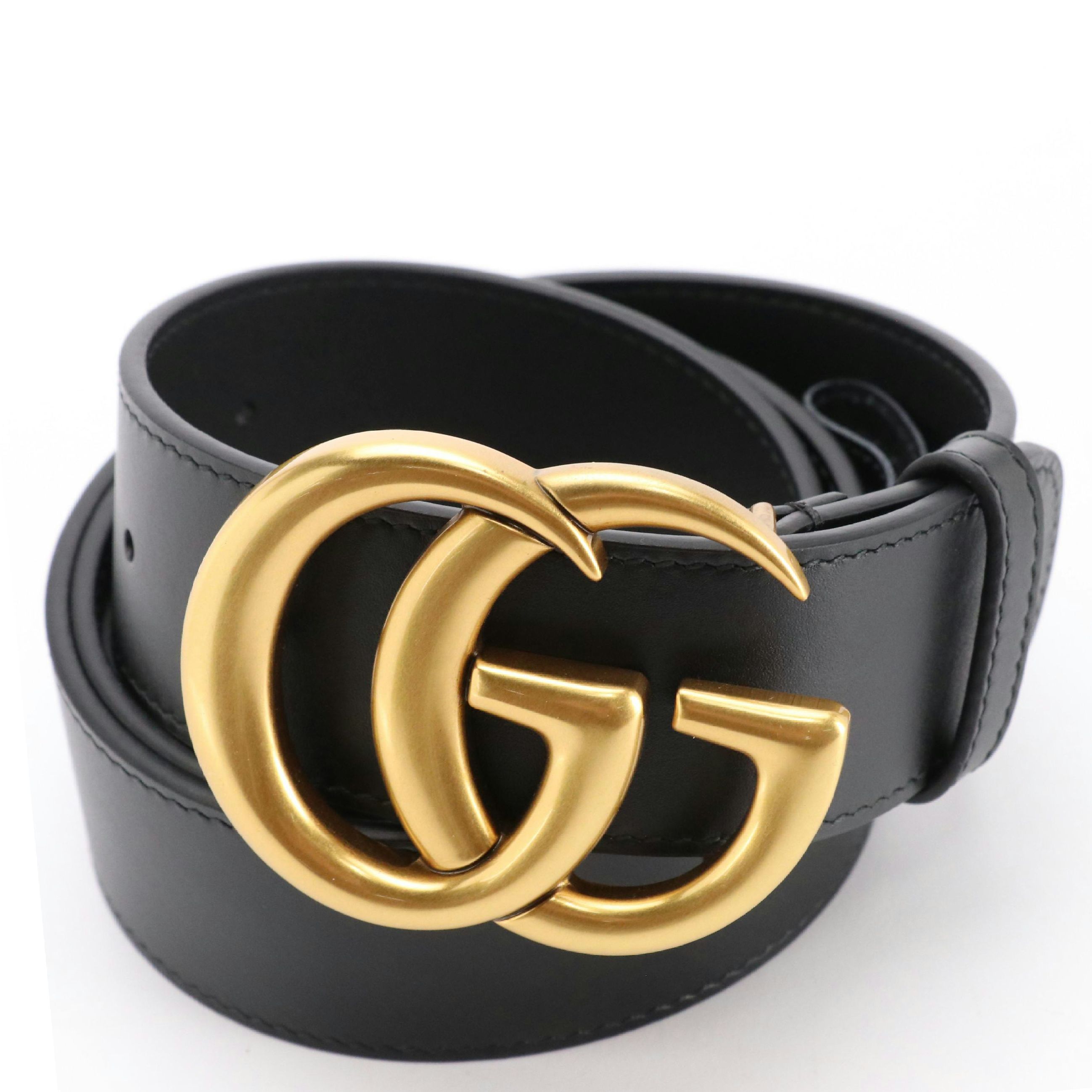 Gucci GG Marmont Black Leather Belt in Box