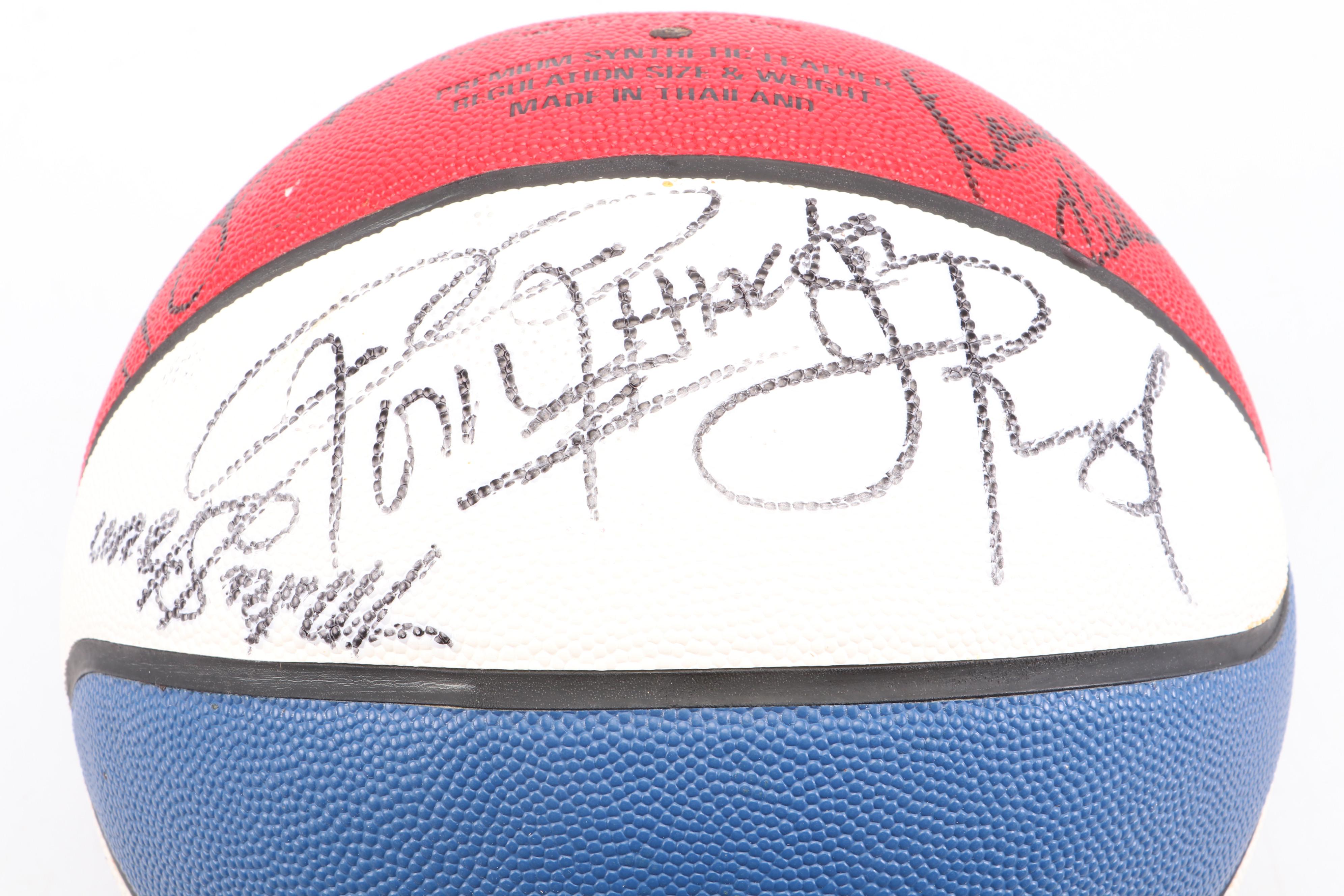 Indiana Pacers Team Signed Basketball Featuring Tom Thacker and More
