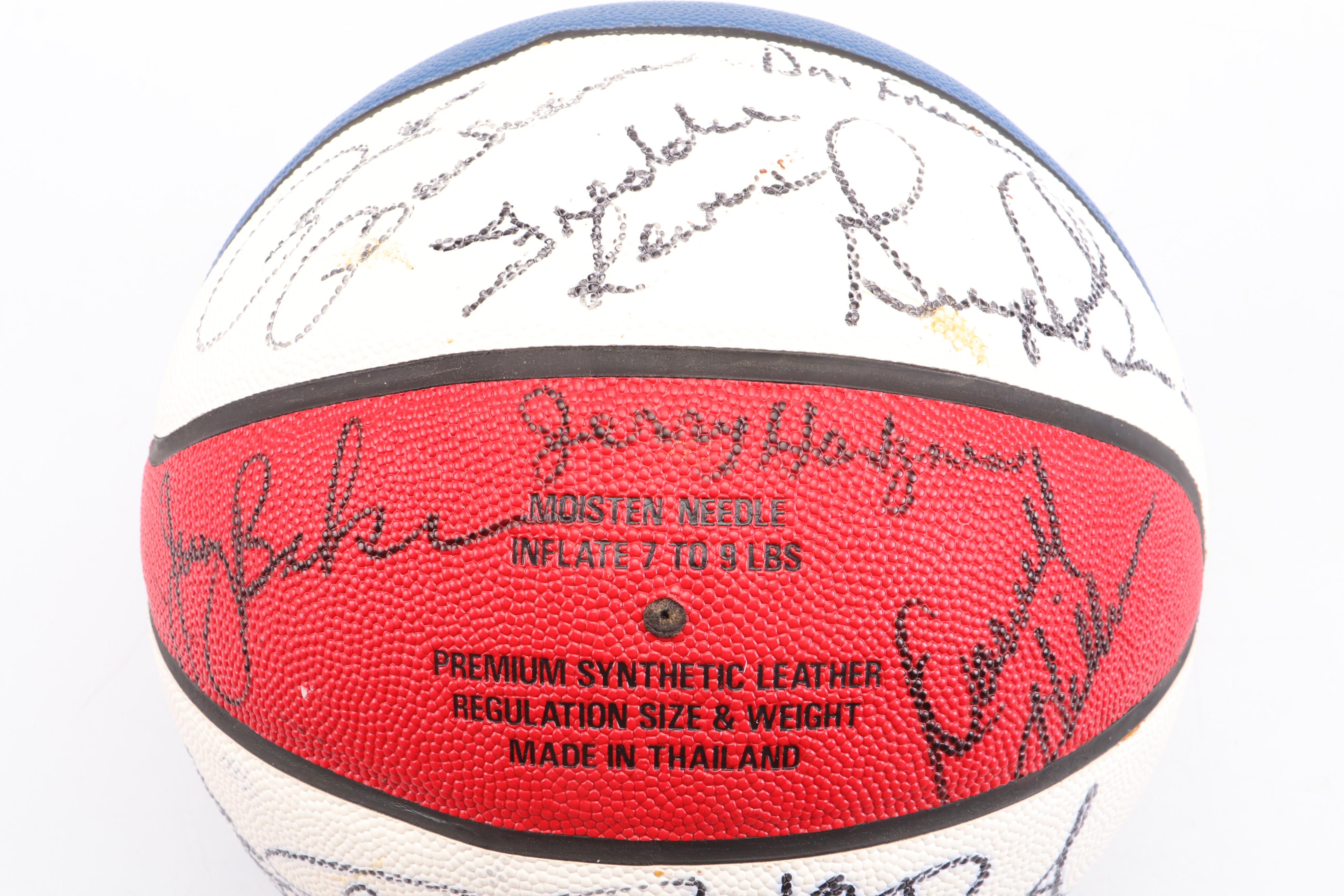 Indiana Pacers Team Signed Basketball Featuring Tom Thacker and More