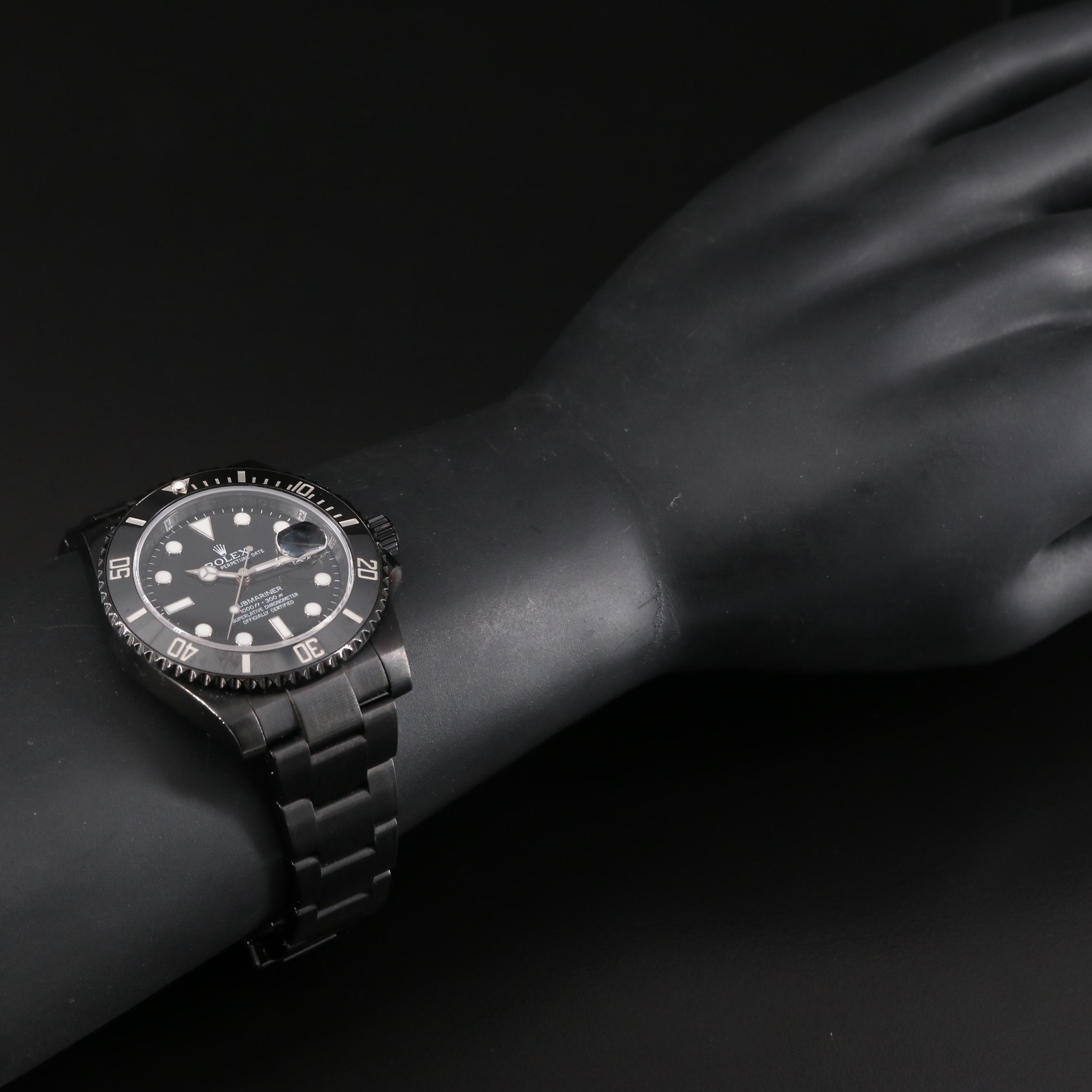 Rolex Submariner Custom Coated DLC-PVD, Ceramic Bezel Watch