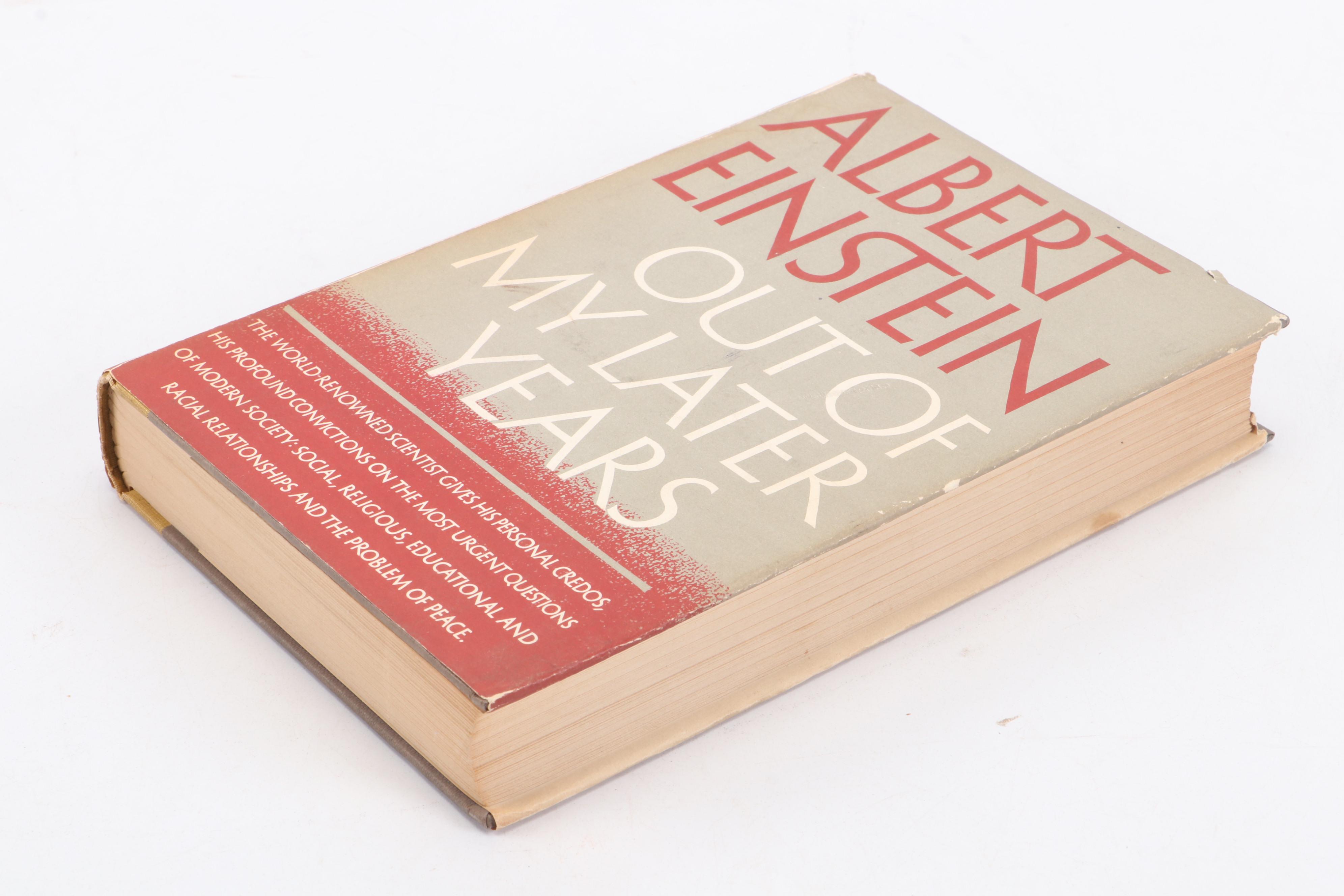 First Edition "Out of My Later Years" by Albert Einstein, 1950