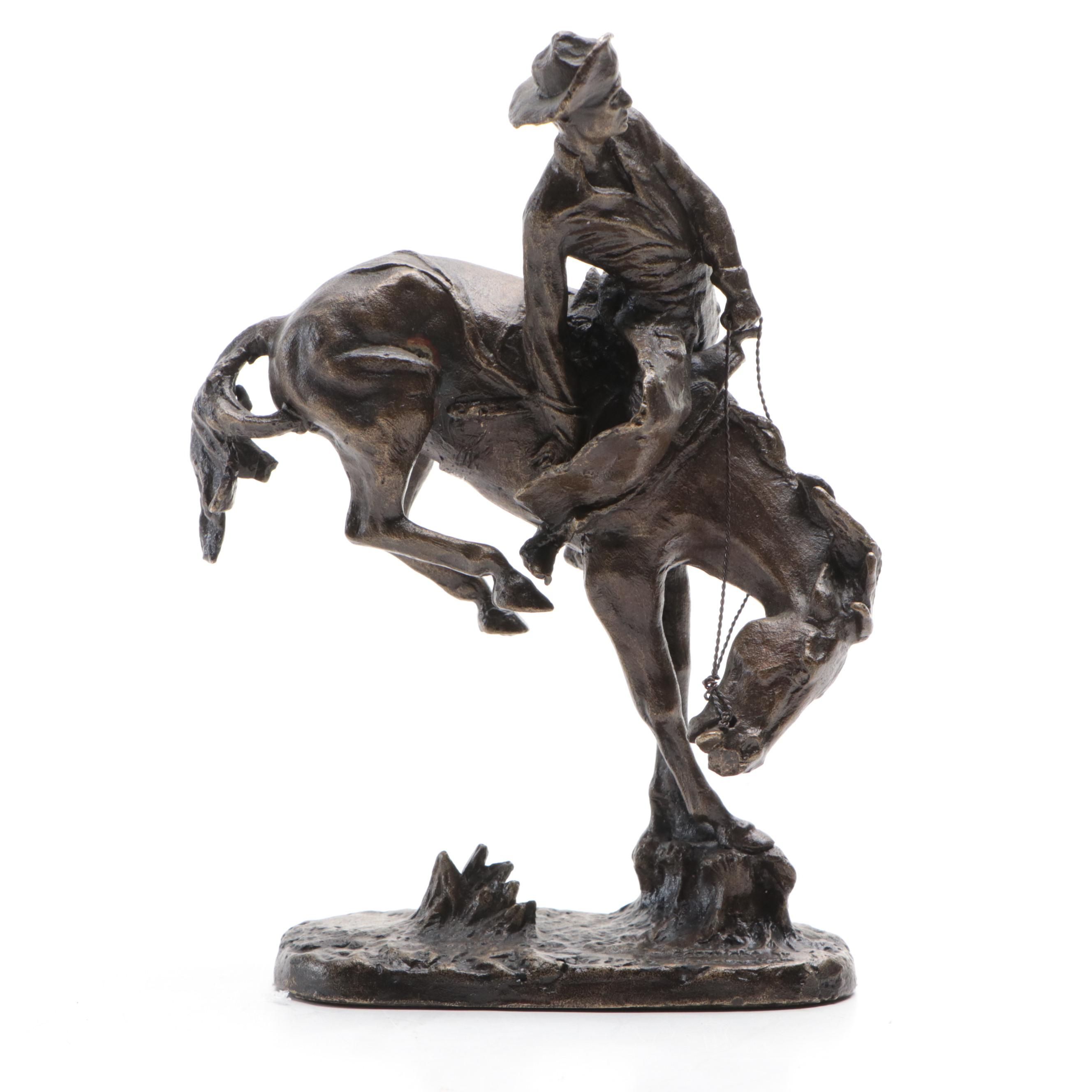 Franklin Mint "The Outlaw" Bronze Figurine After Frederic Remington