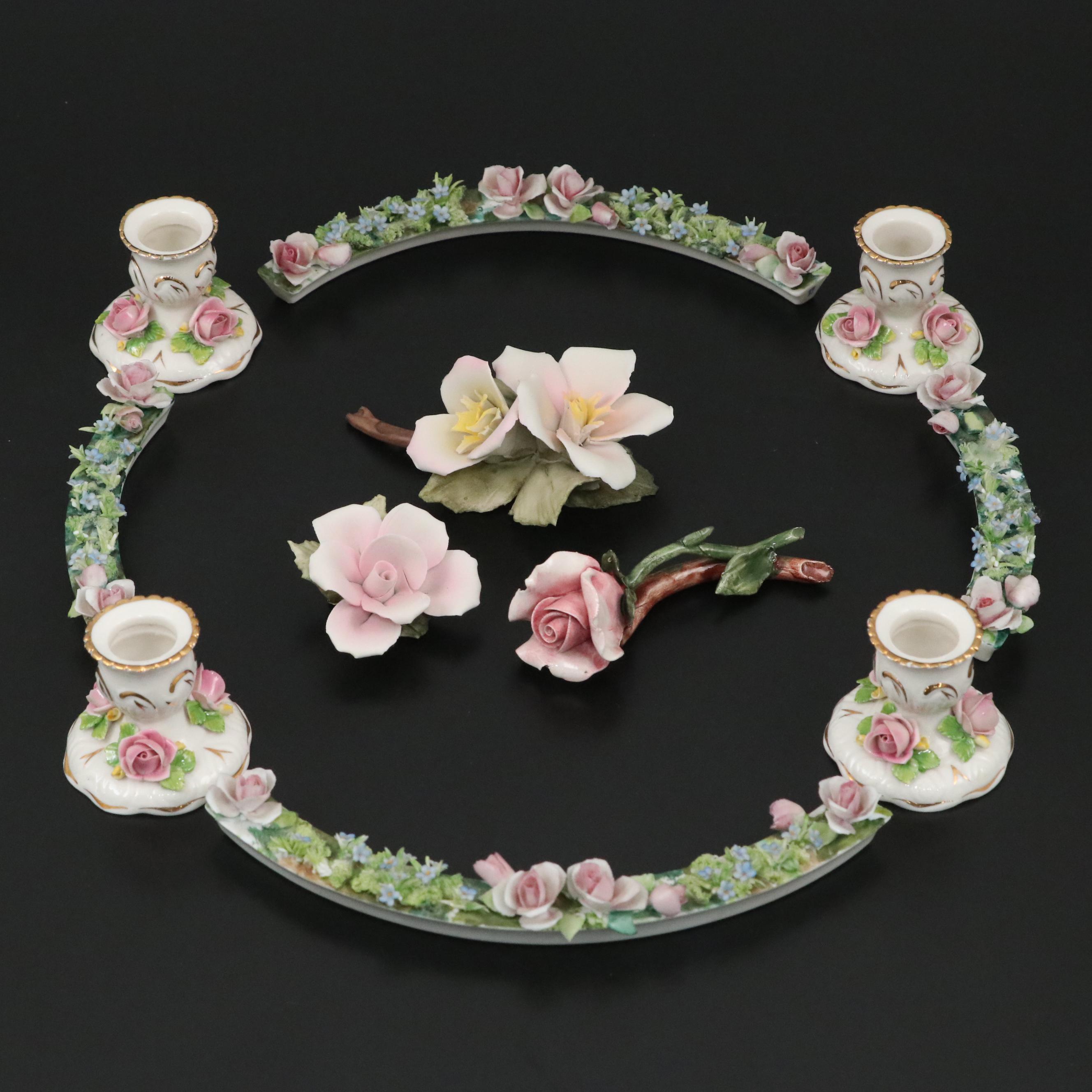 Sandziell, Höffner & Co Centerpiece Candlesticks and Ring with Other Flowers