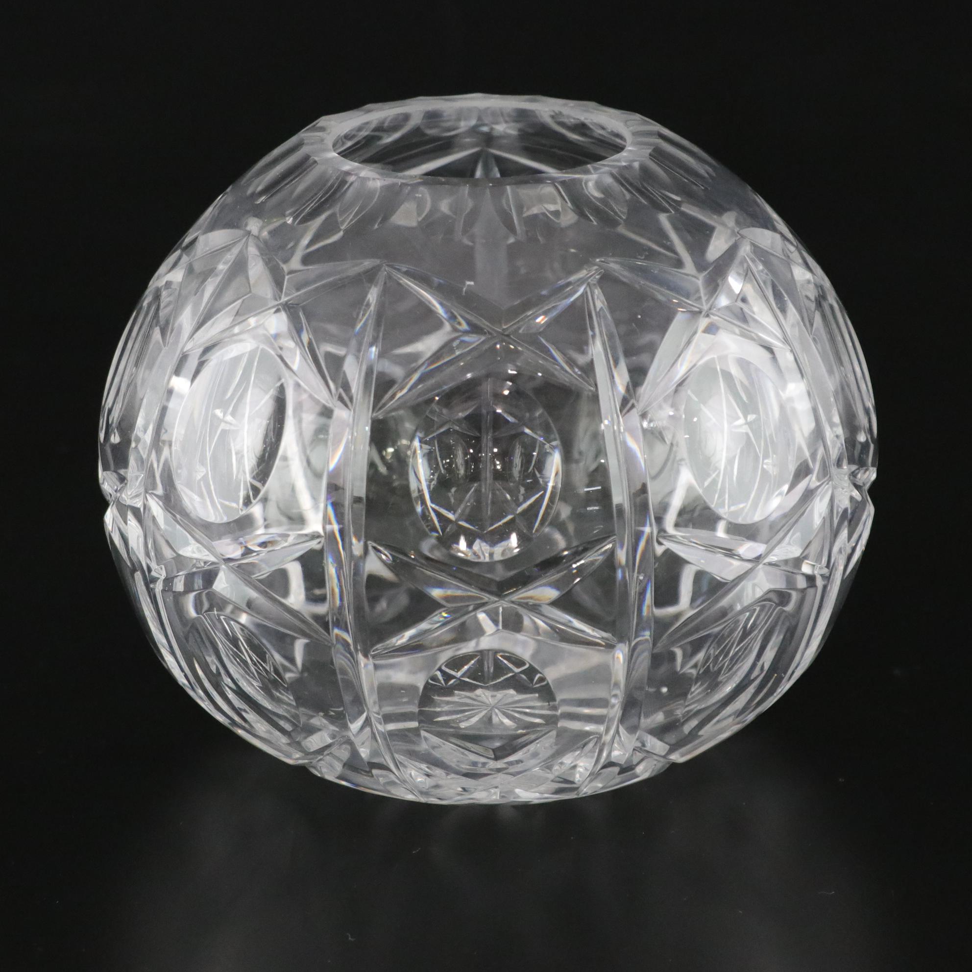 Cut Crystal Ball Vase