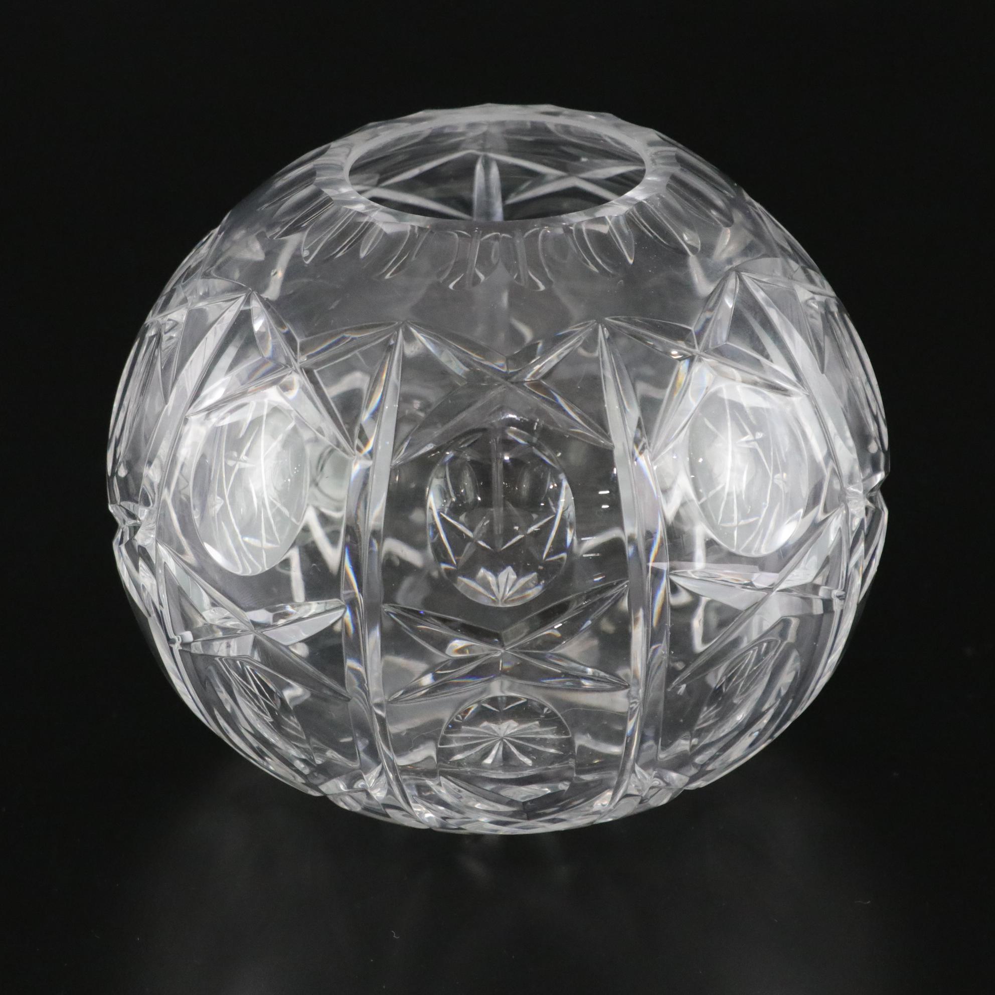Cut Crystal Ball Vase