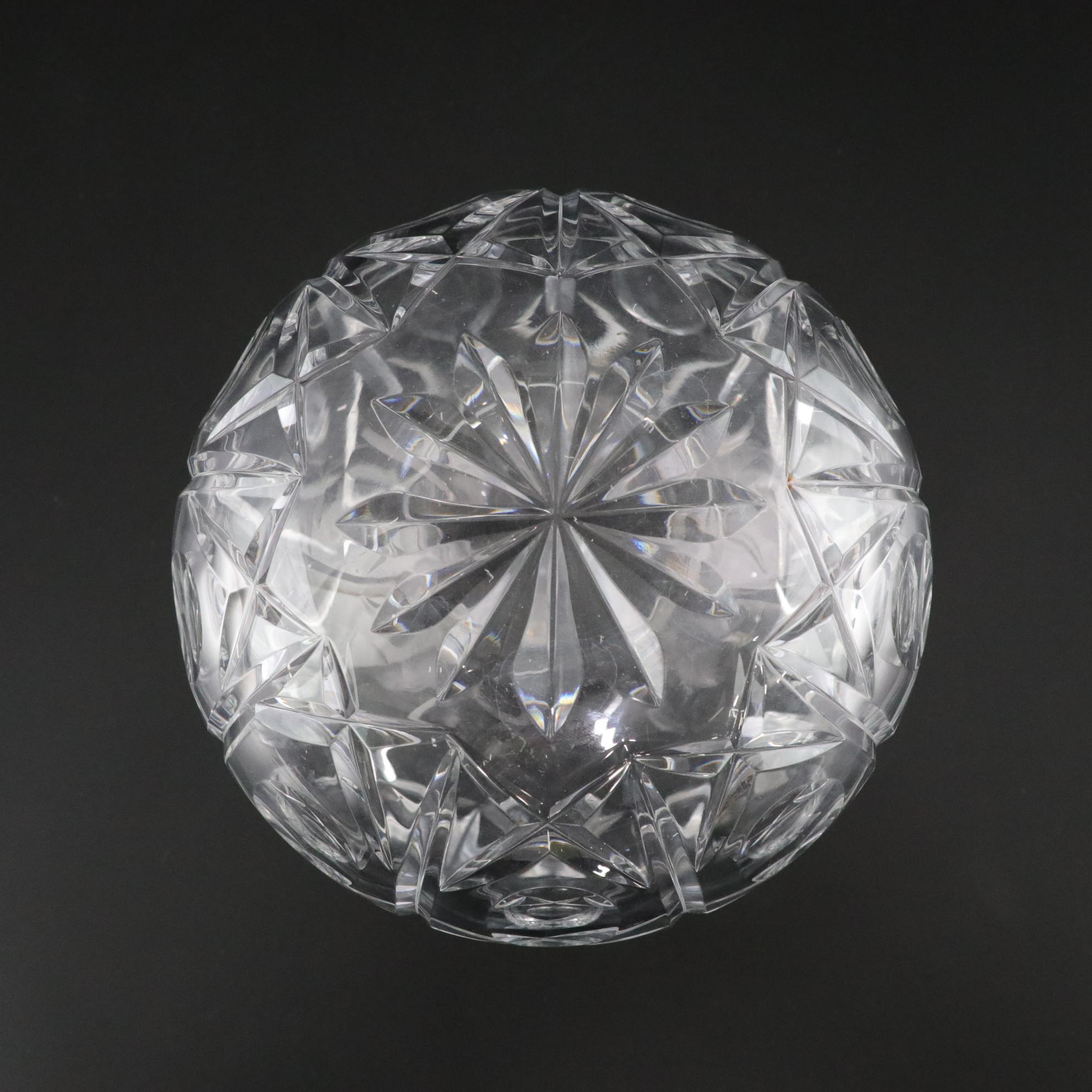 Cut Crystal Ball Vase