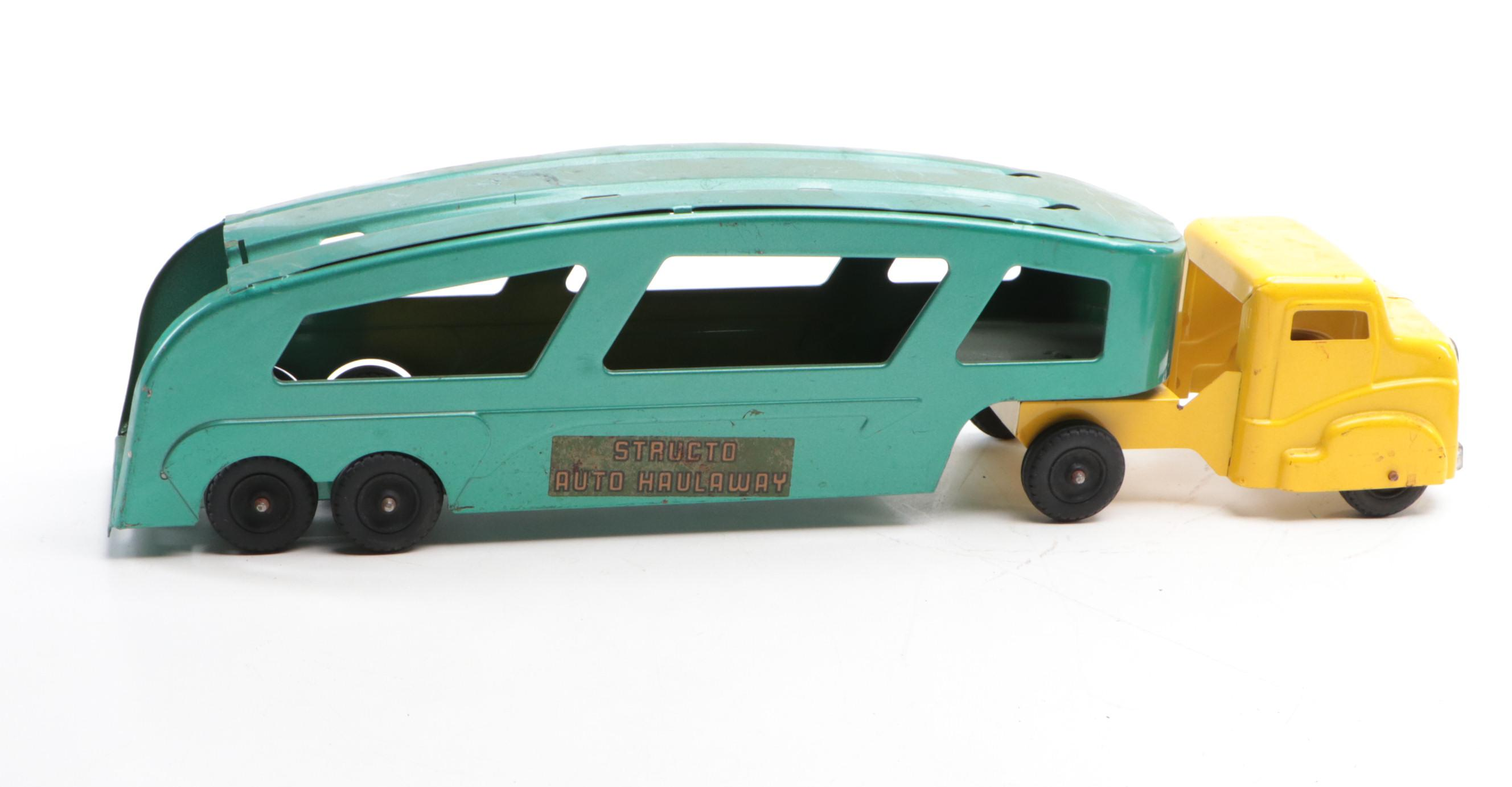 Structo "Auto Haulaway" Pressed Steel Toy Truck, Mid-20th Century