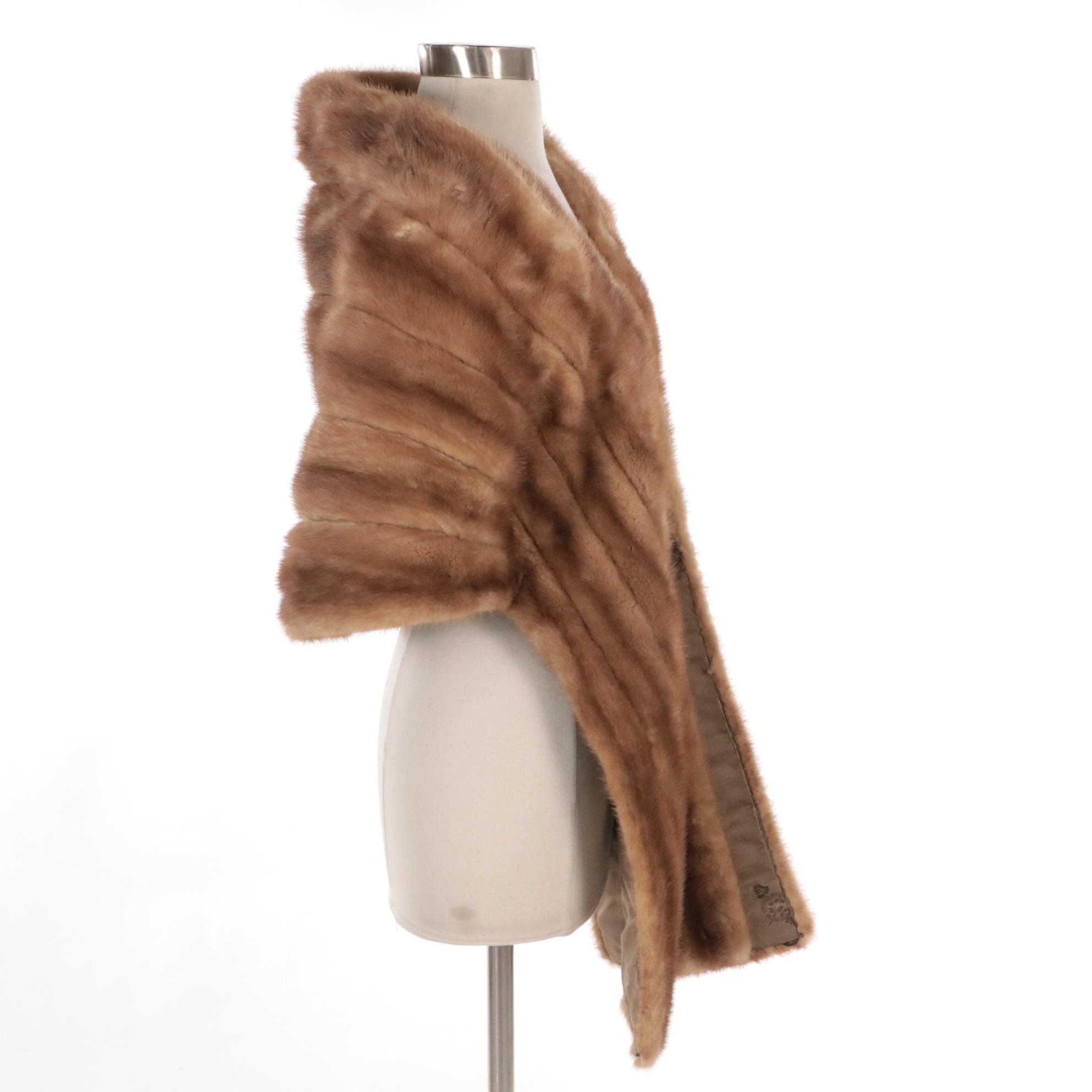 Felix Hiedman Pastel Mink Fur Stole, Mid to Late 20th Century