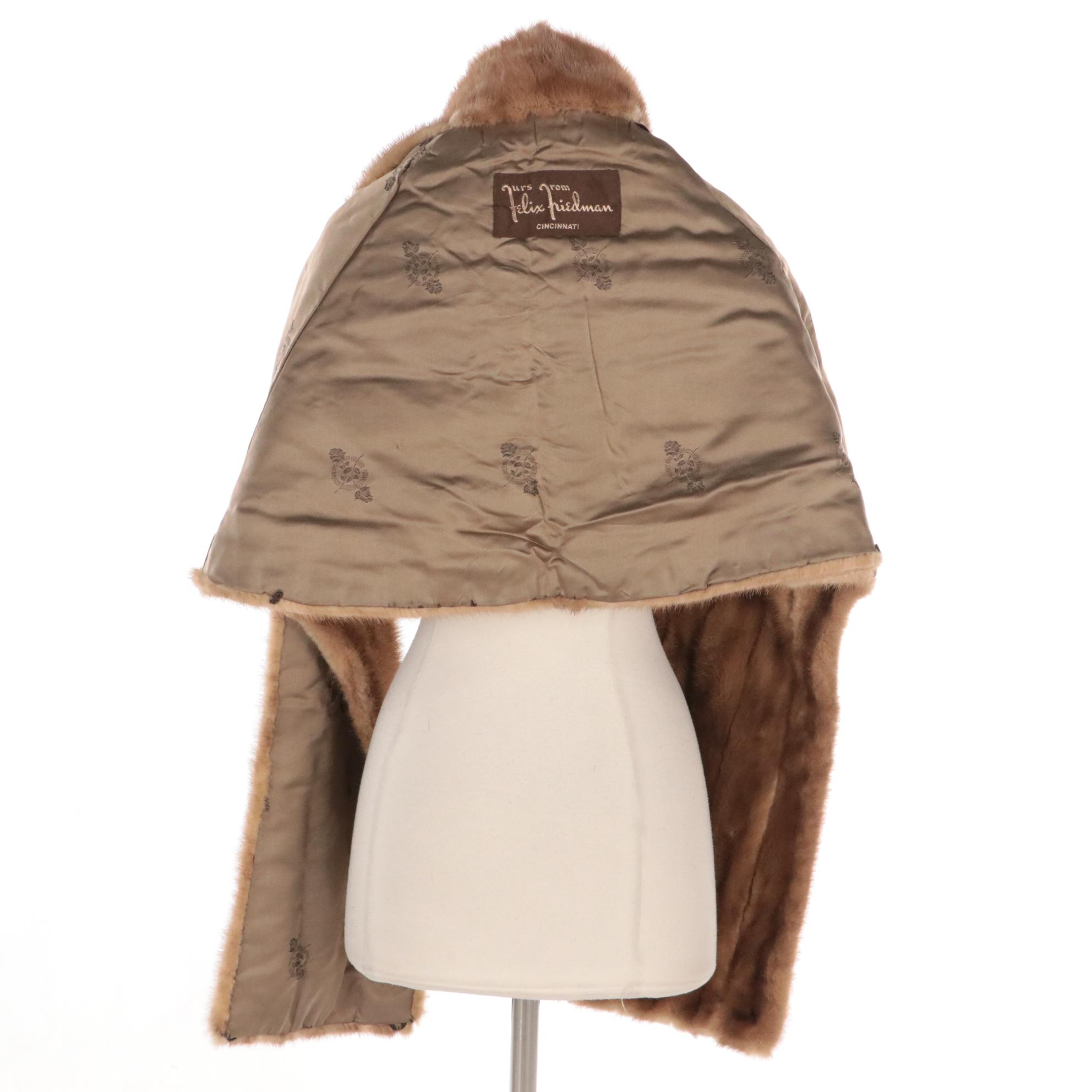 Felix Hiedman Pastel Mink Fur Stole, Mid to Late 20th Century