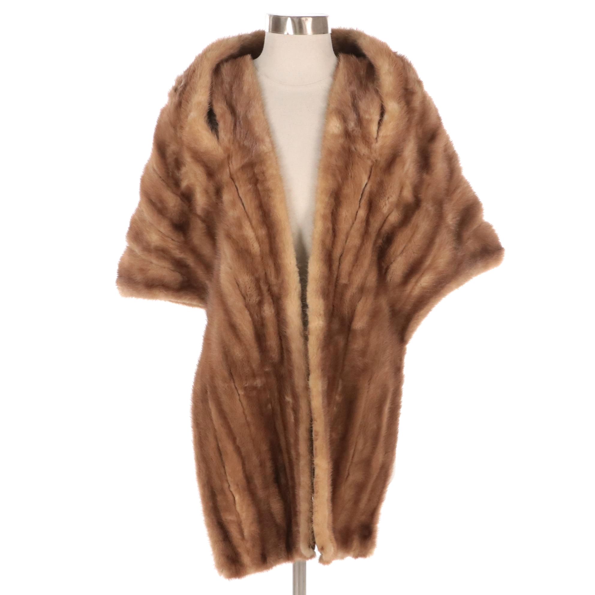 Felix Hiedman Pastel Mink Fur Stole, Mid to Late 20th Century