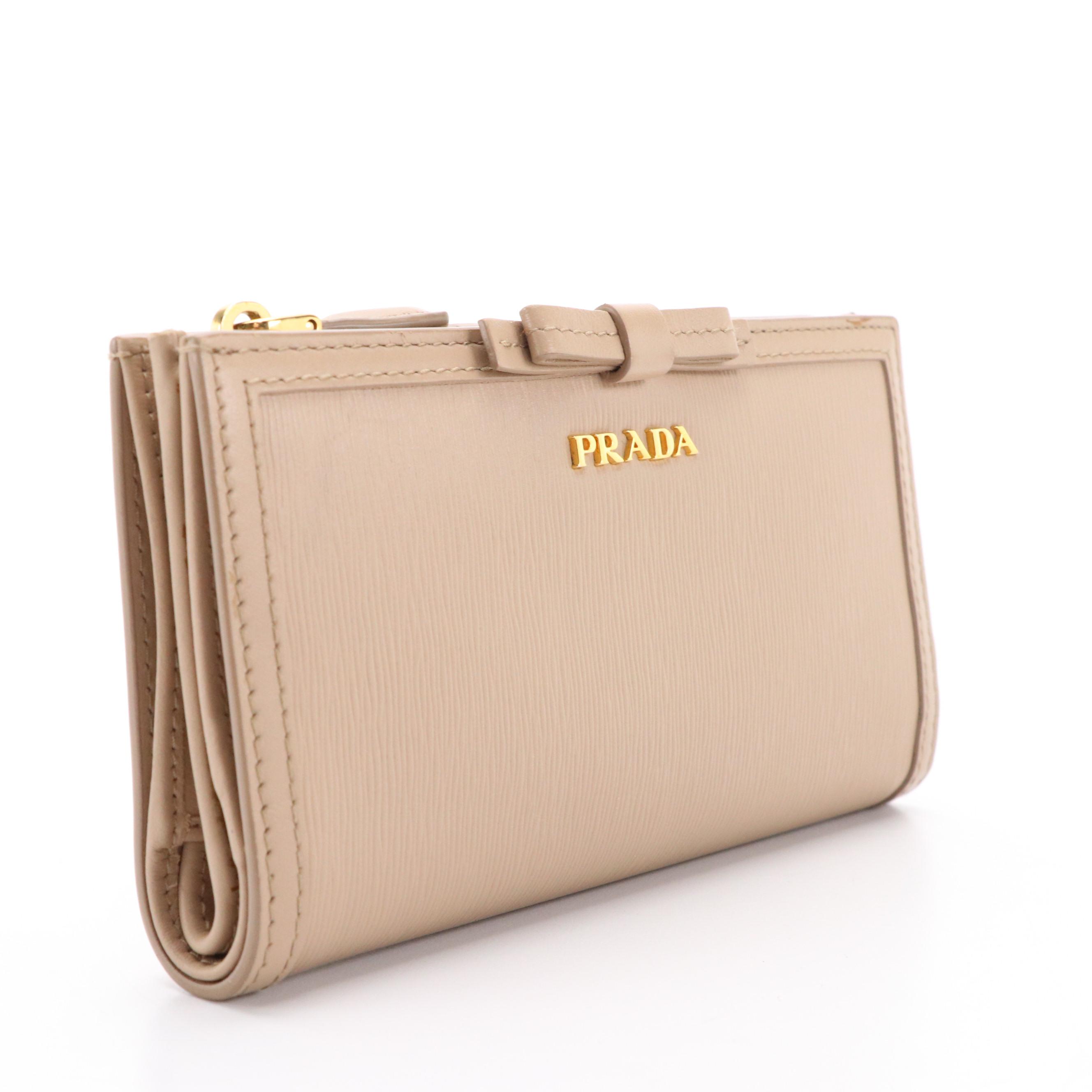 Prada Leather Bow Wallet with Box