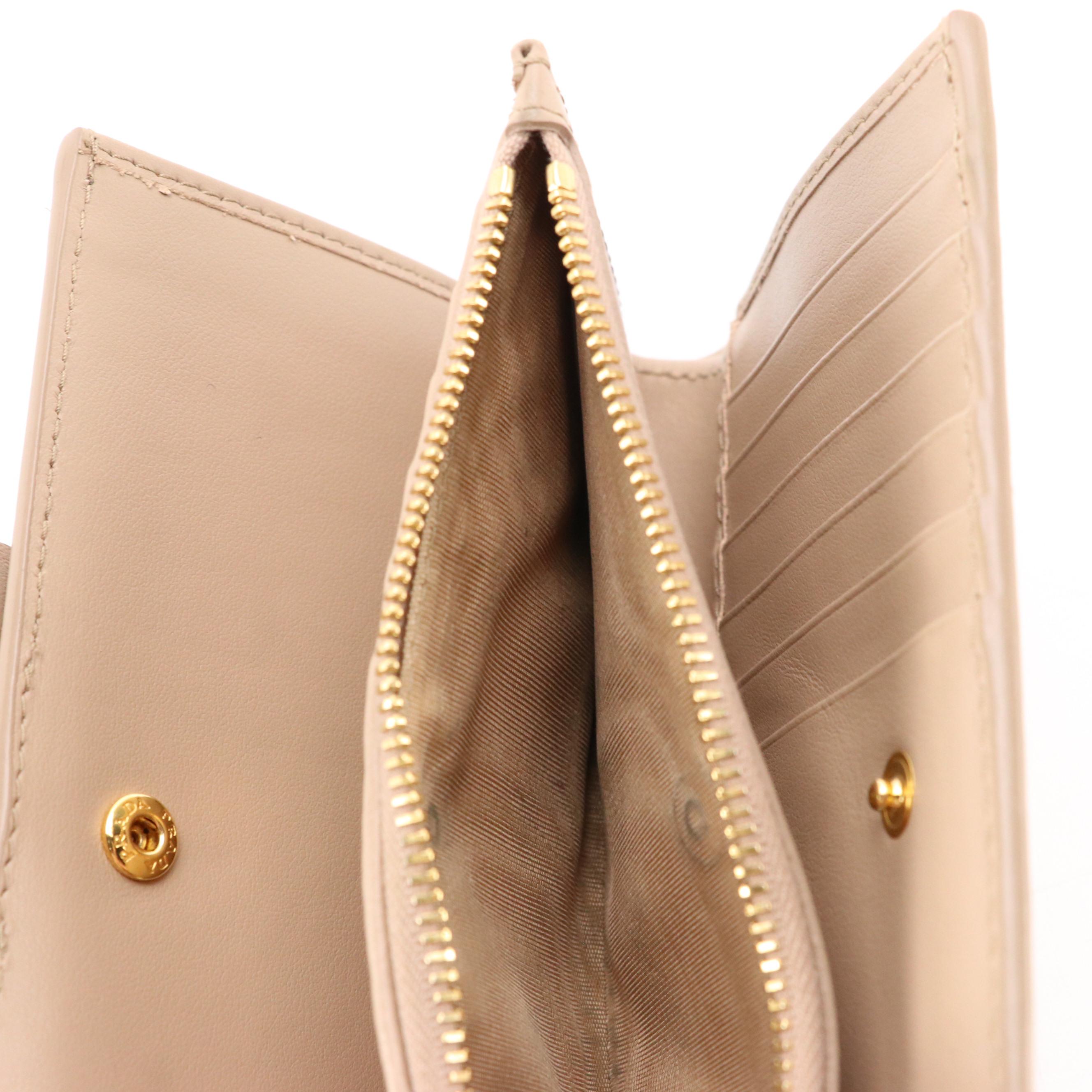 Prada Leather Bow Wallet with Box