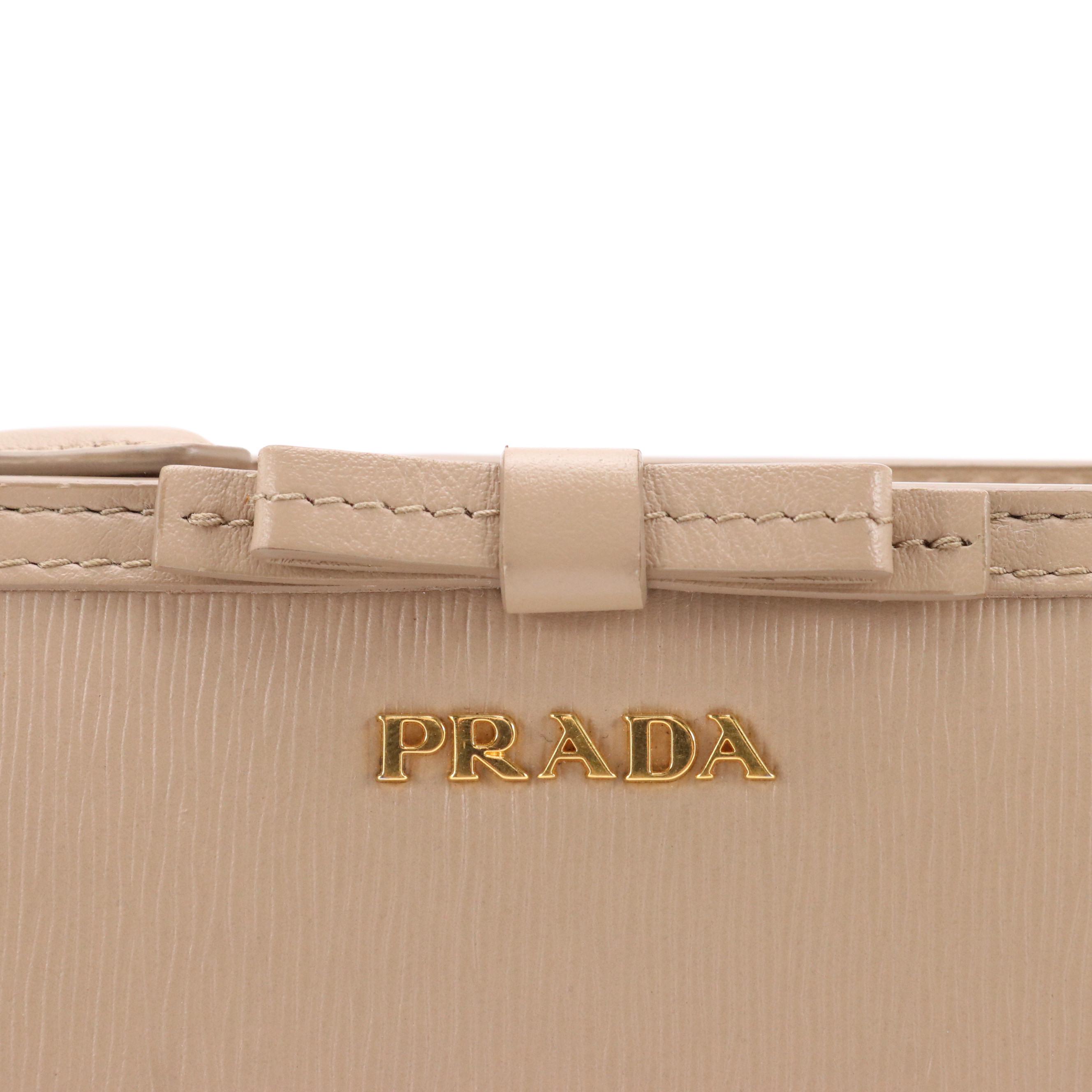 Prada Leather Bow Wallet with Box