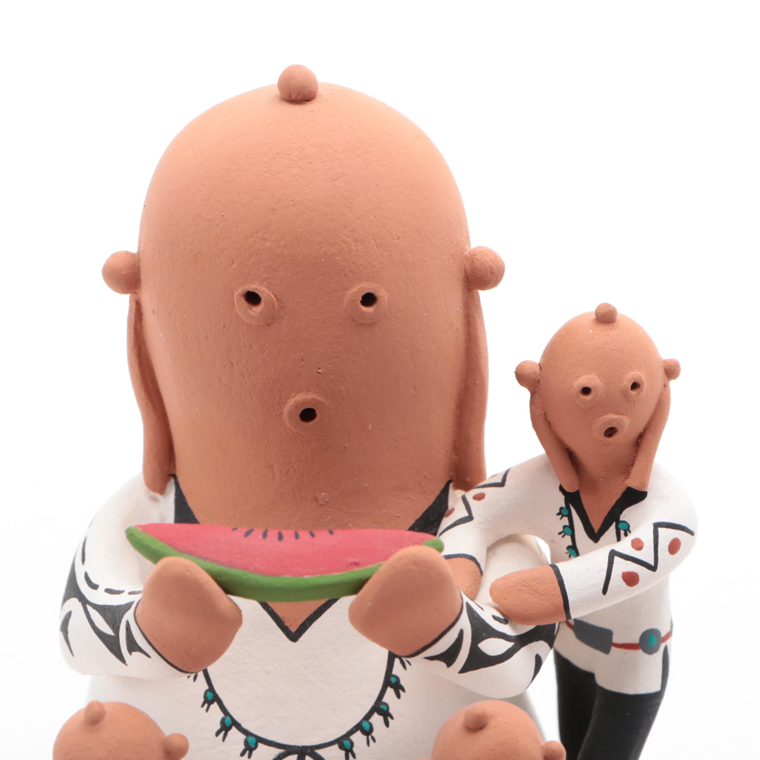 Tony Dallas Hopi Hand-Painted Polychrome Storyteller