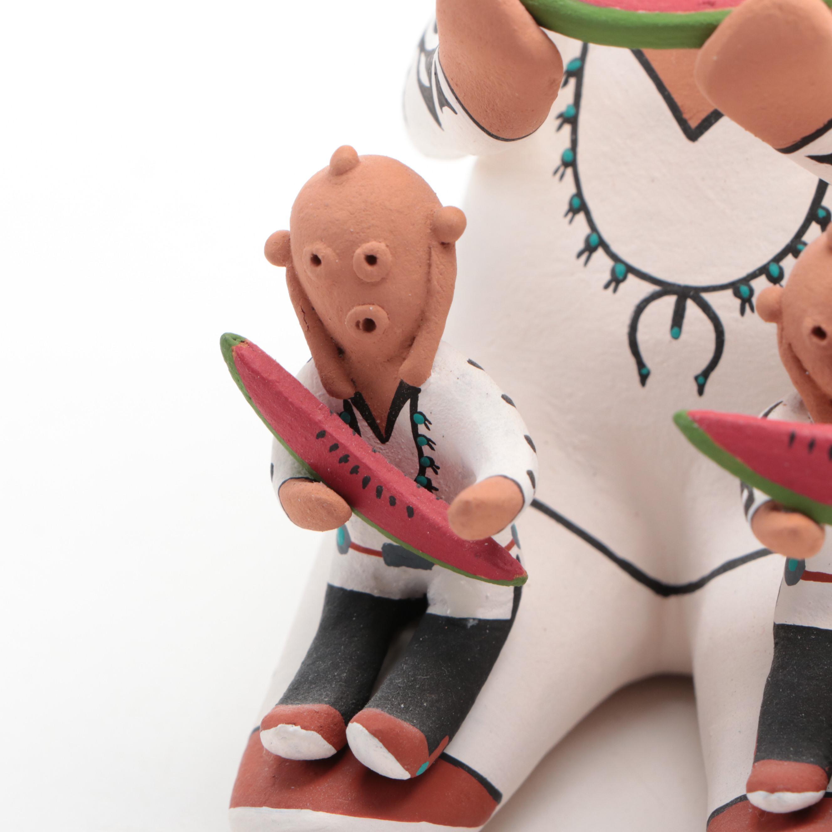 Tony Dallas Hopi Hand-Painted Polychrome Storyteller