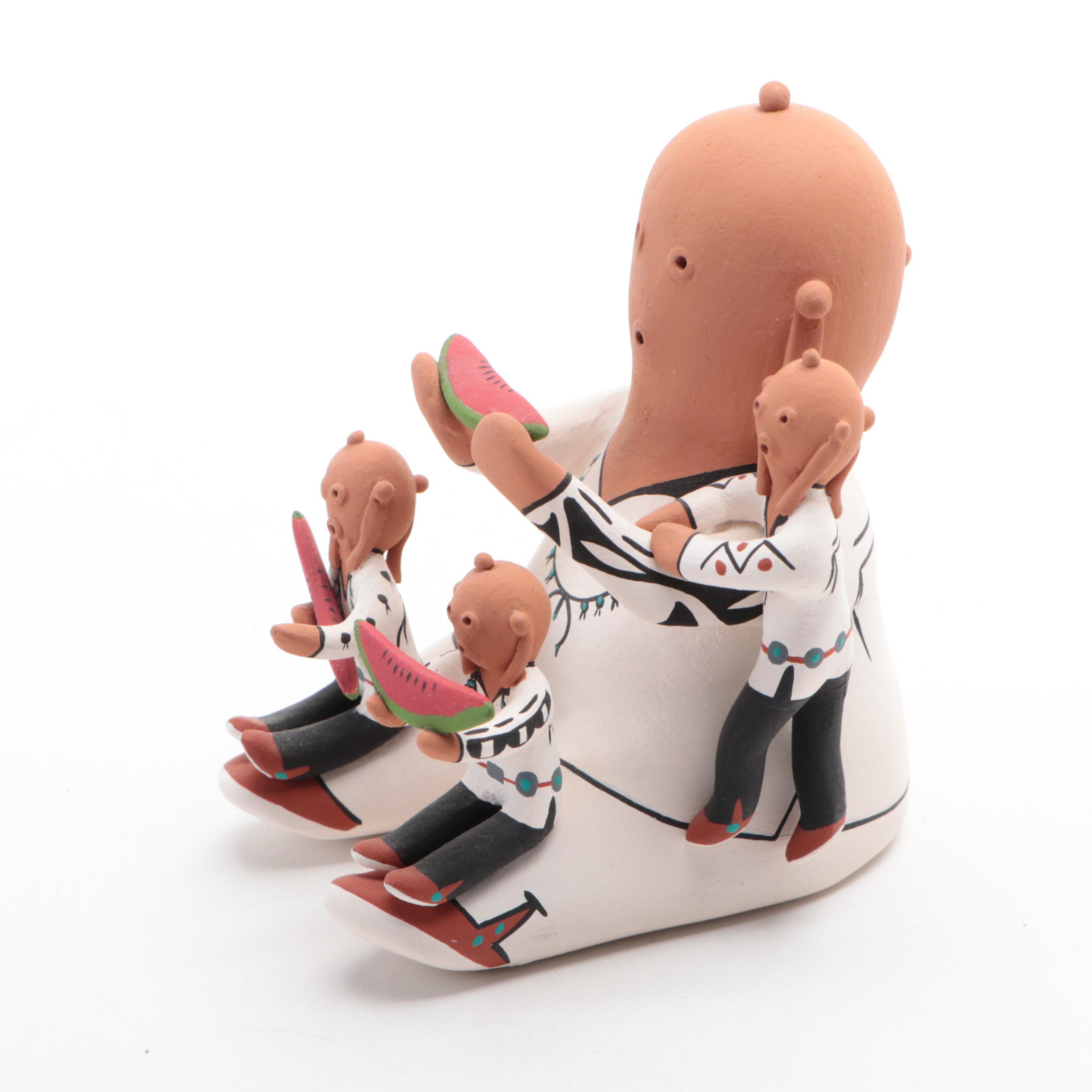 Tony Dallas Hopi Hand-Painted Polychrome Storyteller