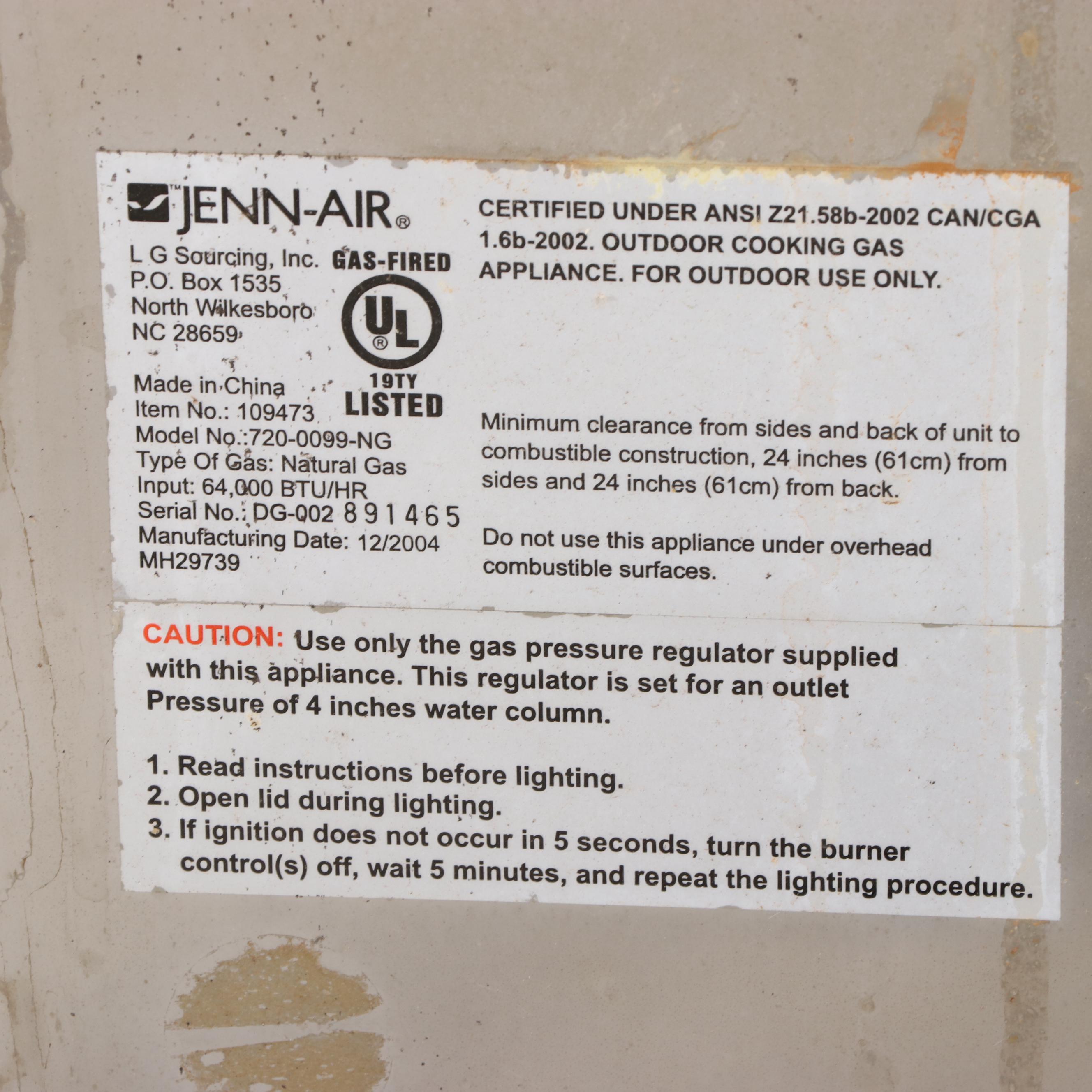 Jenn-Air Gas-Powered Grill