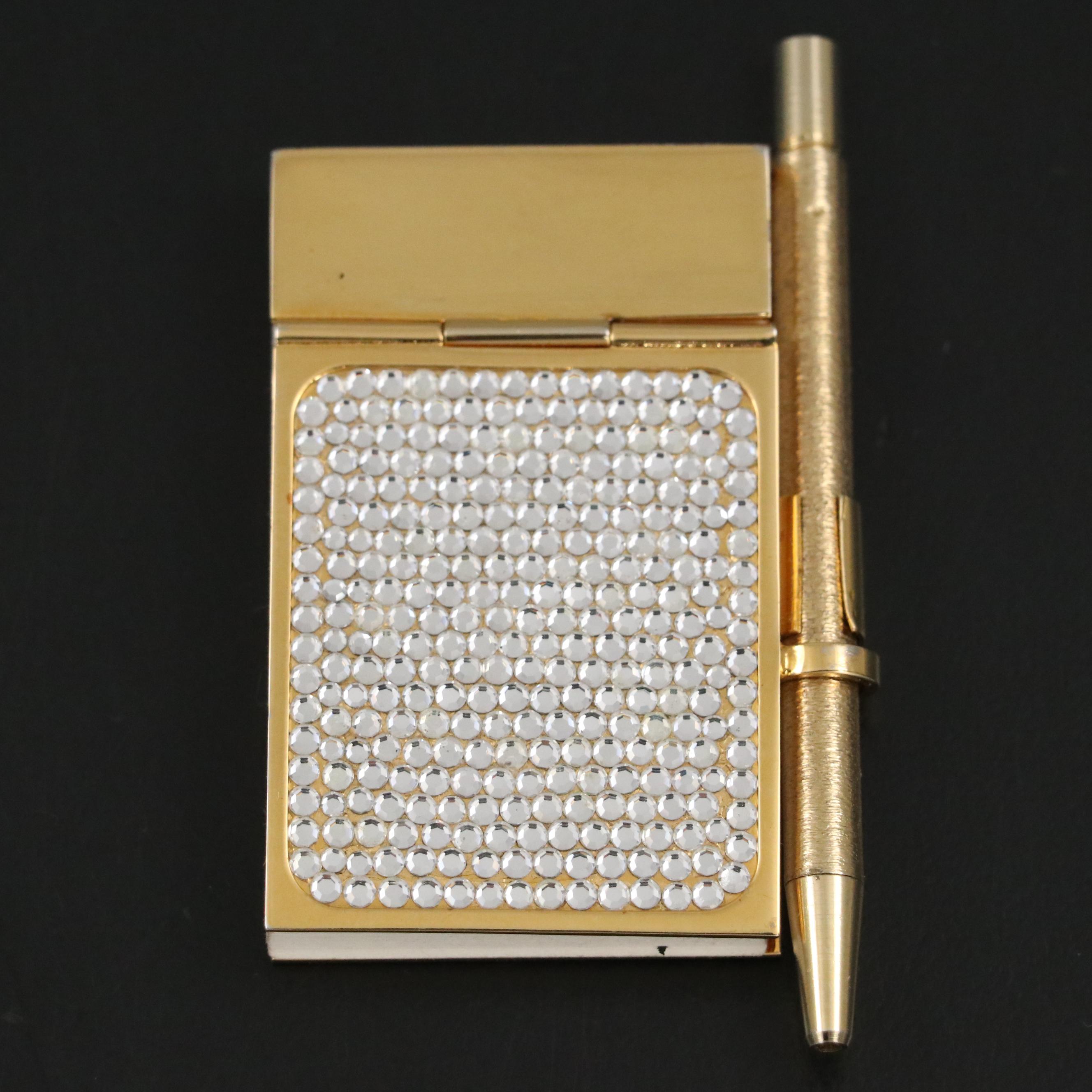 Judith Leiber Embellished Mini Notepad with Pen