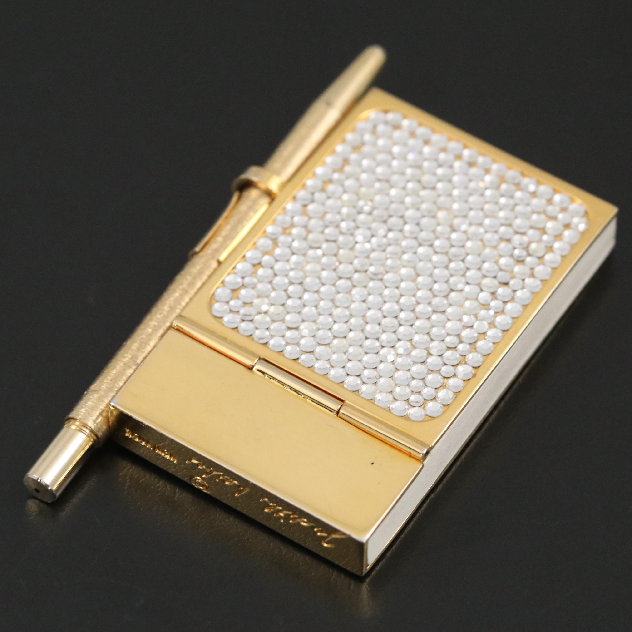 Judith Leiber Embellished Mini Notepad with Pen