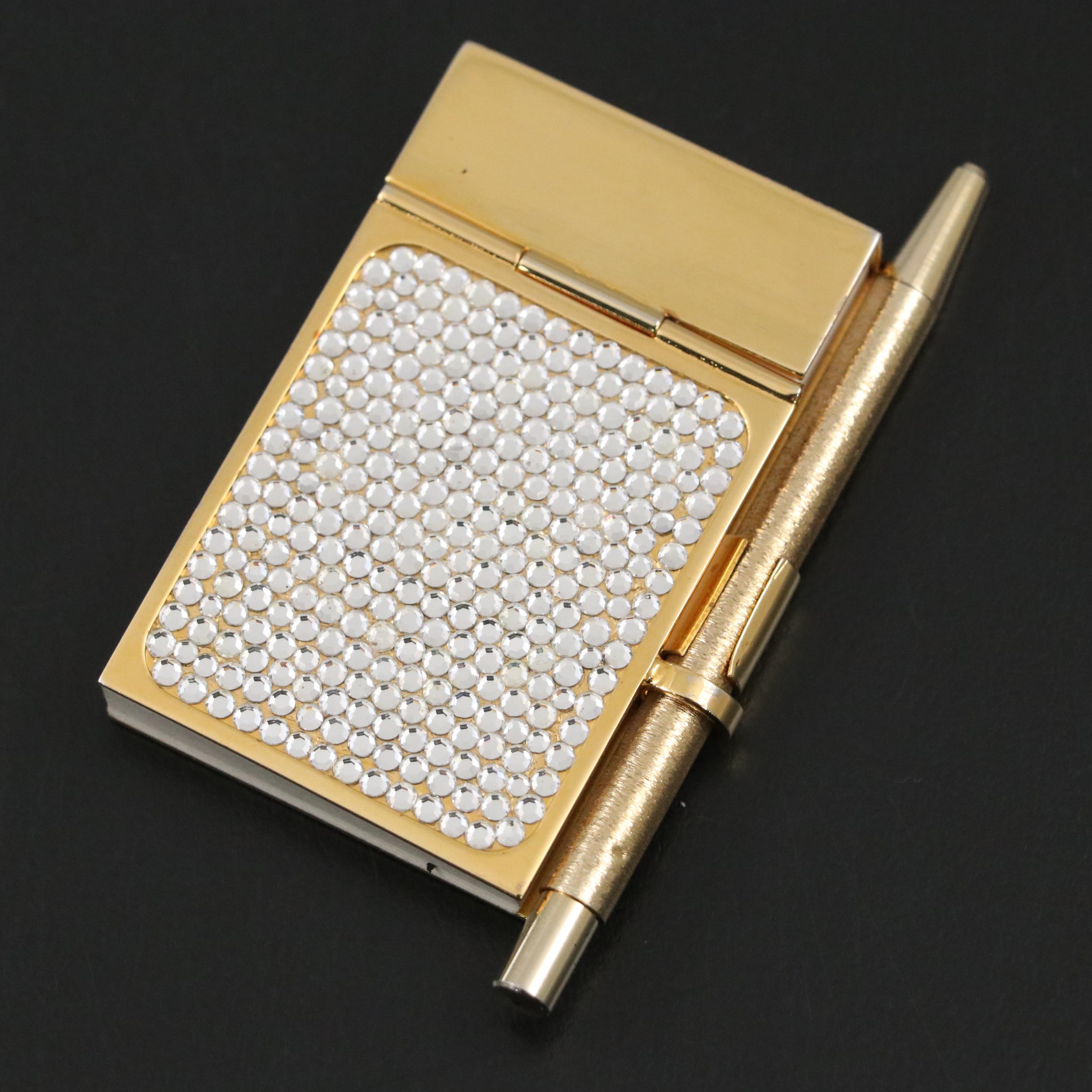 Judith Leiber Embellished Mini Notepad with Pen