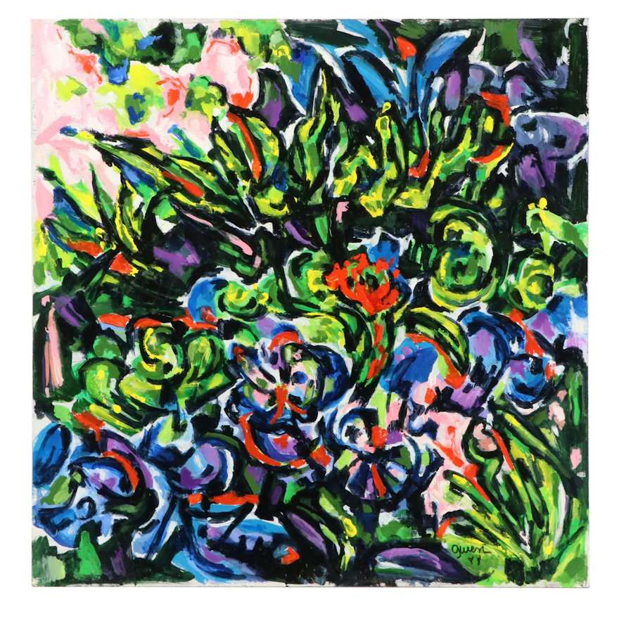 Gwen Doppler Modernist Abstract Acrylic Painting, 1988 | EBTH