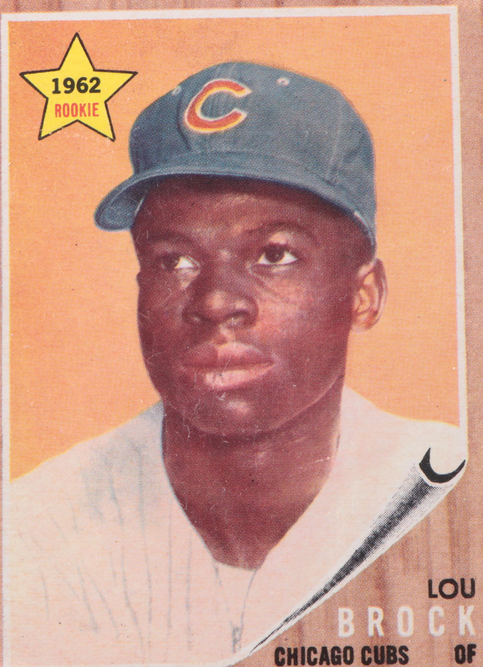 1962 Topps Lou Brock Chicago Cubs Rookie Baseball Card #387