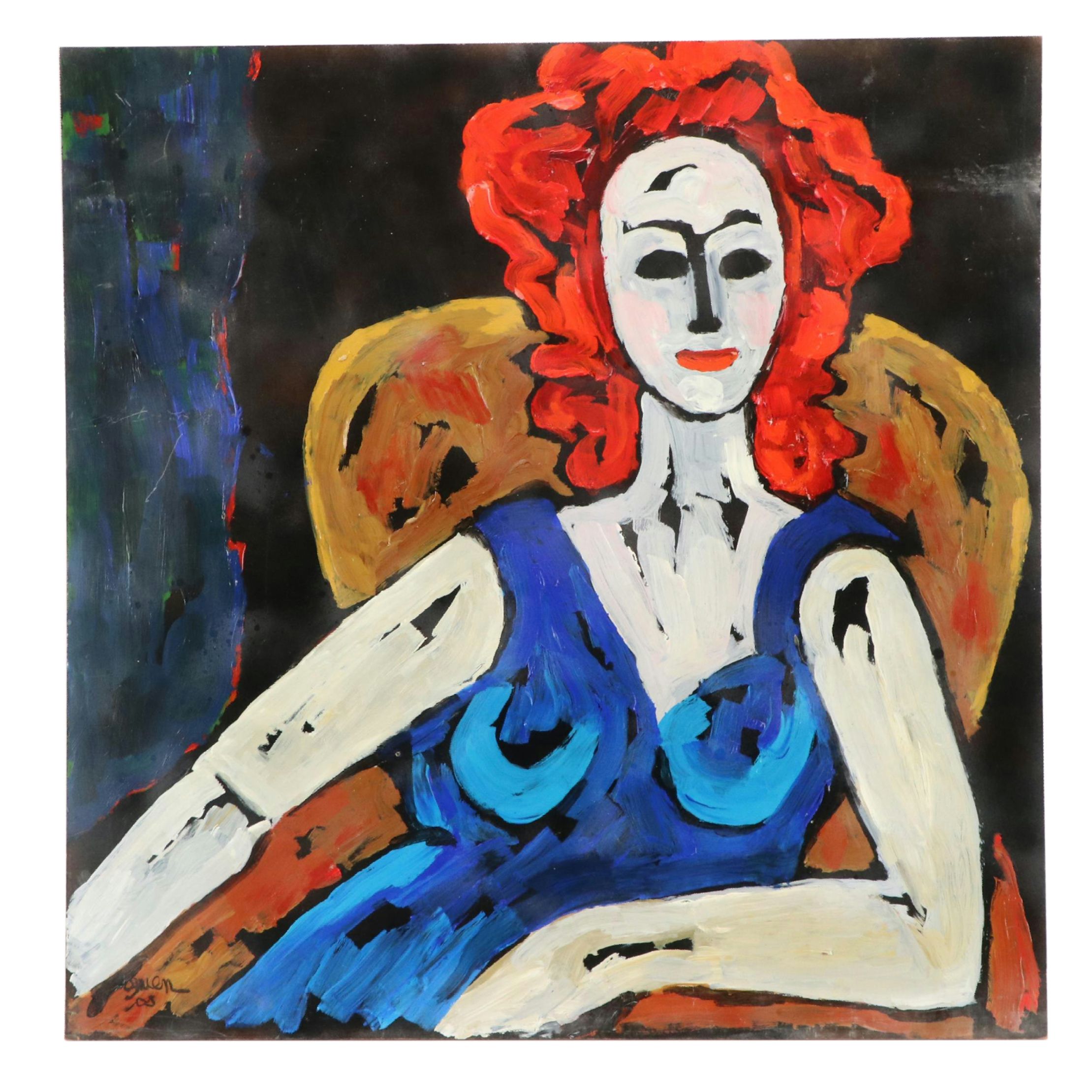 Gwen Doppler Modernist Acrylic Portrait "Tessie," 2008