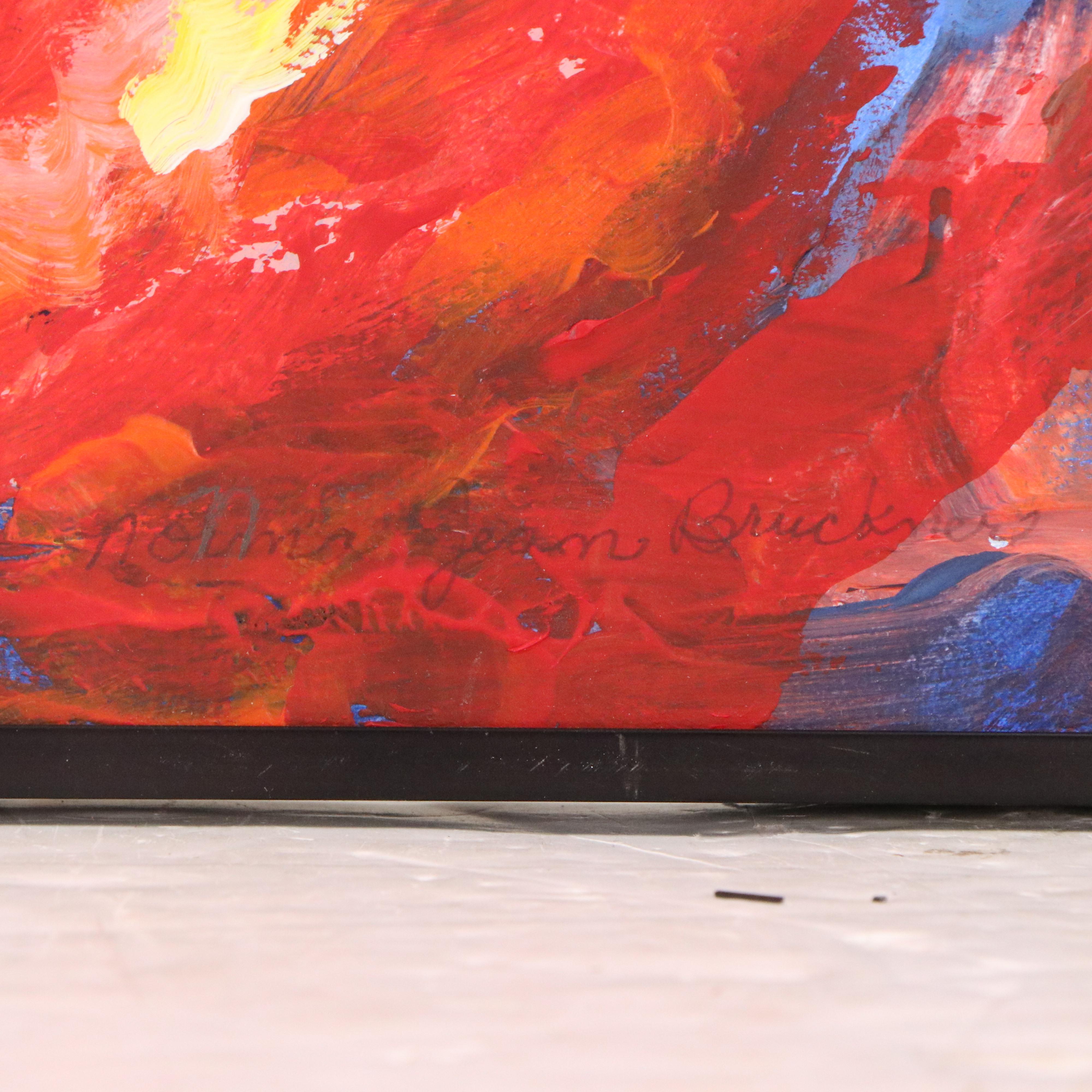 Norma Jean Bruckner Expressionist Style Oil Painting with Organic Forms