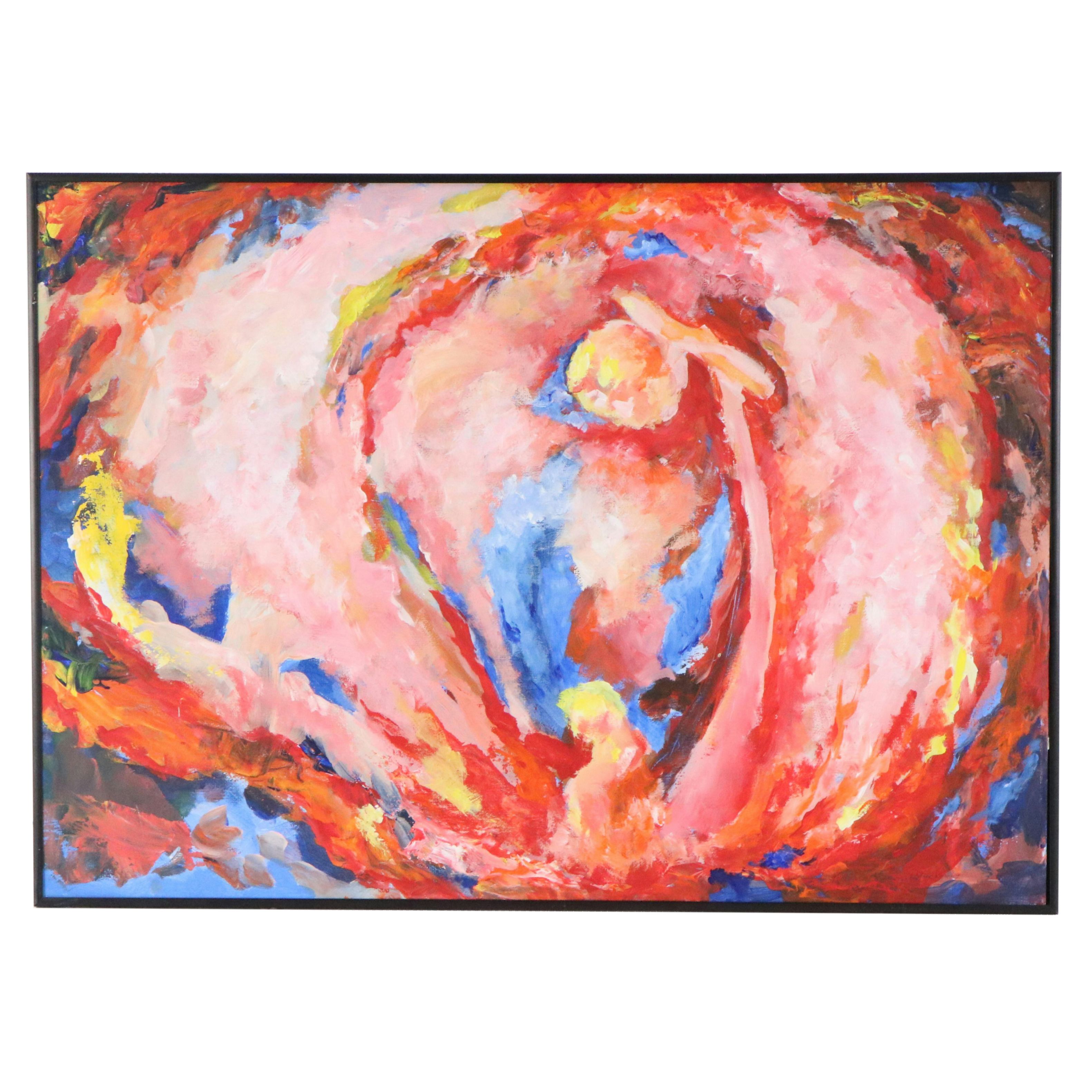 Norma Jean Bruckner Expressionist Style Oil Painting with Organic Forms