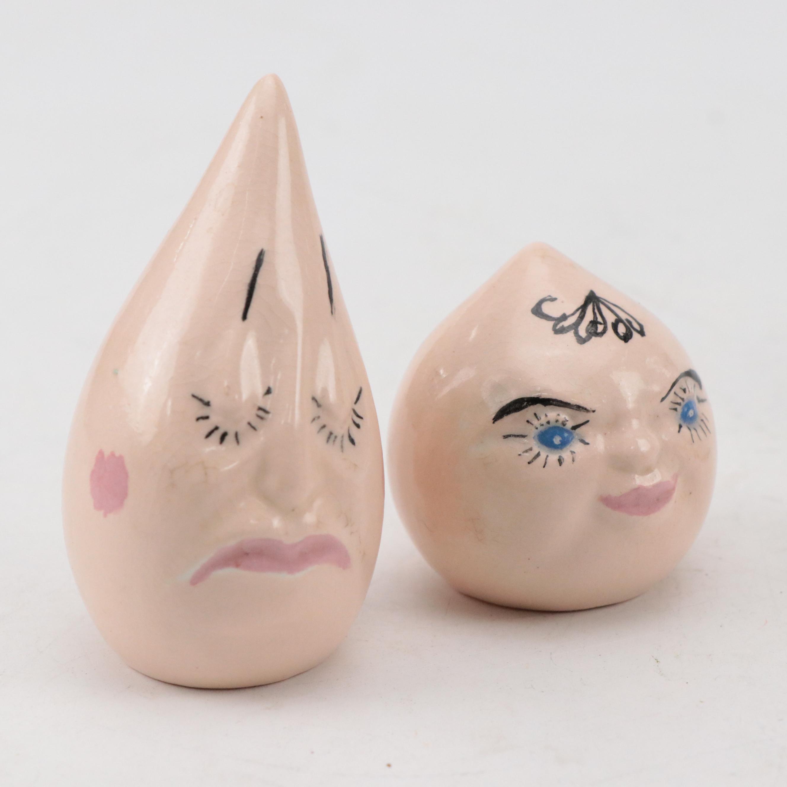 Nodder Salt and Pepper Shakers with Vallona Starr Drip and Drop Shaker Sets