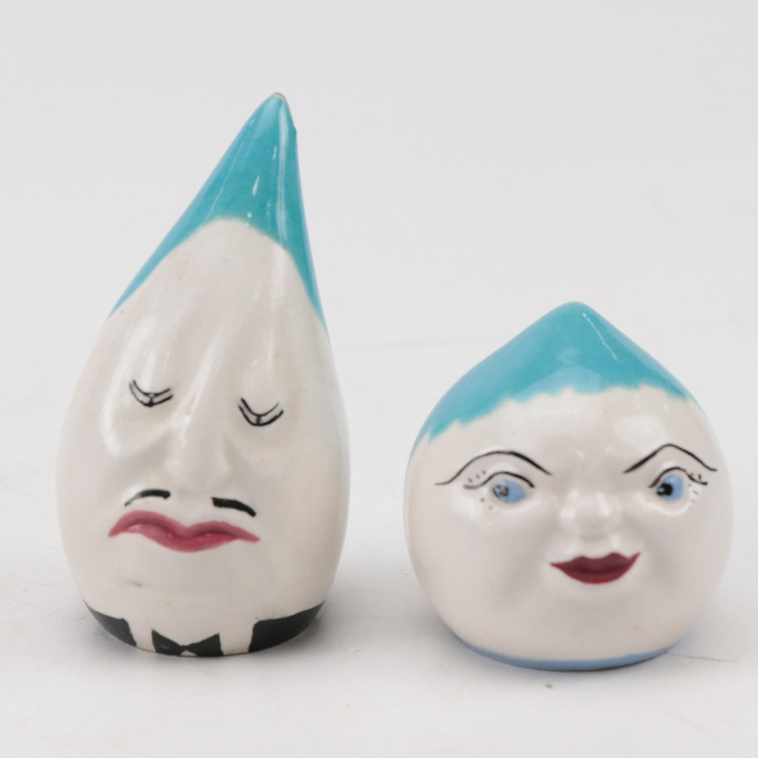 Nodder Salt and Pepper Shakers with Vallona Starr Drip and Drop Shaker Sets